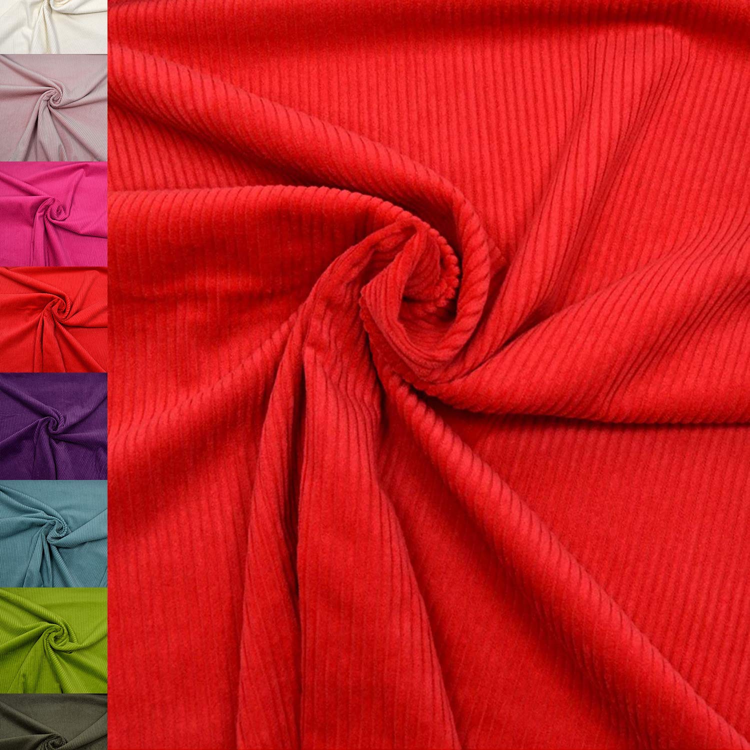 MAGAM-Stoffe Yanis Breitcord Cordstoff 100% Baumwolle Bekleidung Möbel Meterware 50cm (01. Warm gelb)