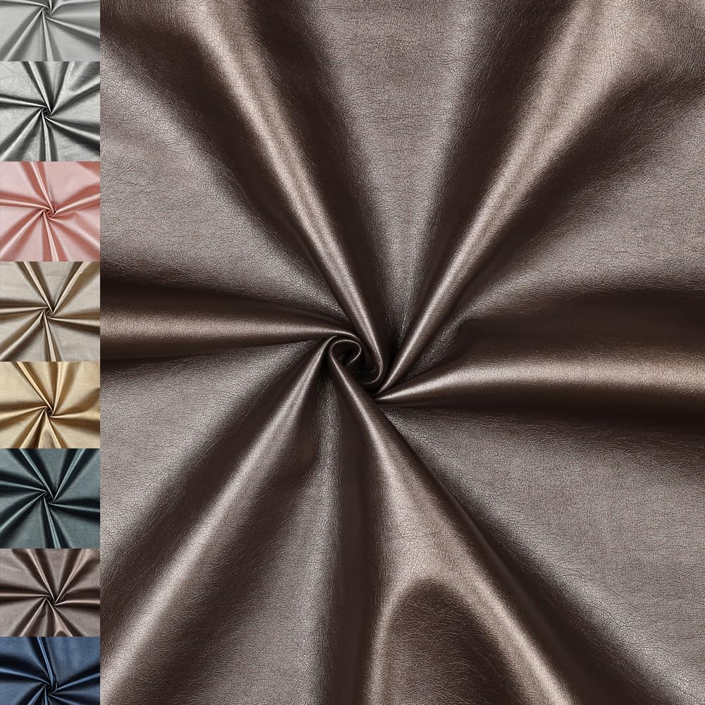 MAGAM-Stoffe Metallic Optik Kunstleder Polsterstoff Kleidung Taschen Meterware ab 50cm (01. Hell silber)