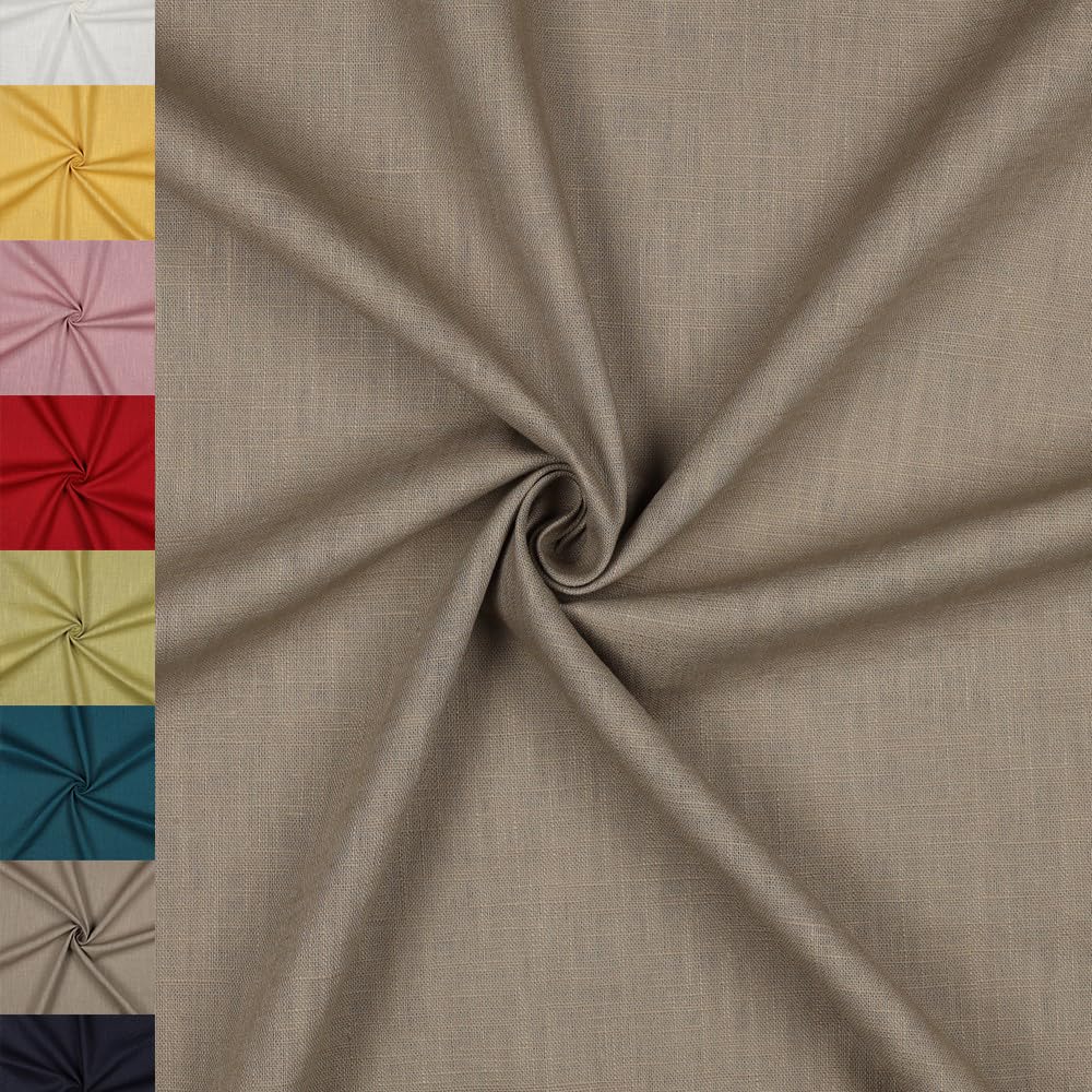 MAGAM-Stoffe Julia 100% Leinen Stoff uni Oeko-Tex Meterware 50cm (14. Helles beige)