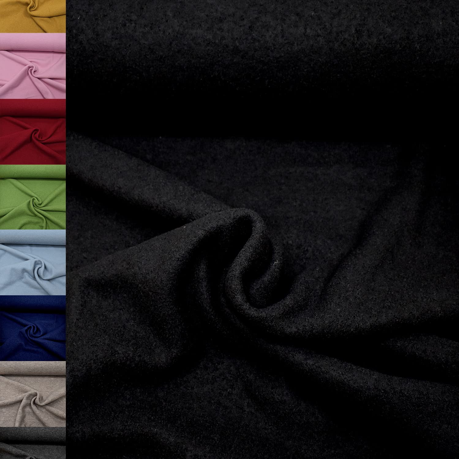 MAGAM-Stoffe Walkloden Wollstoff 100% reine Schurwolle Meterware 50cm (11. Grün)