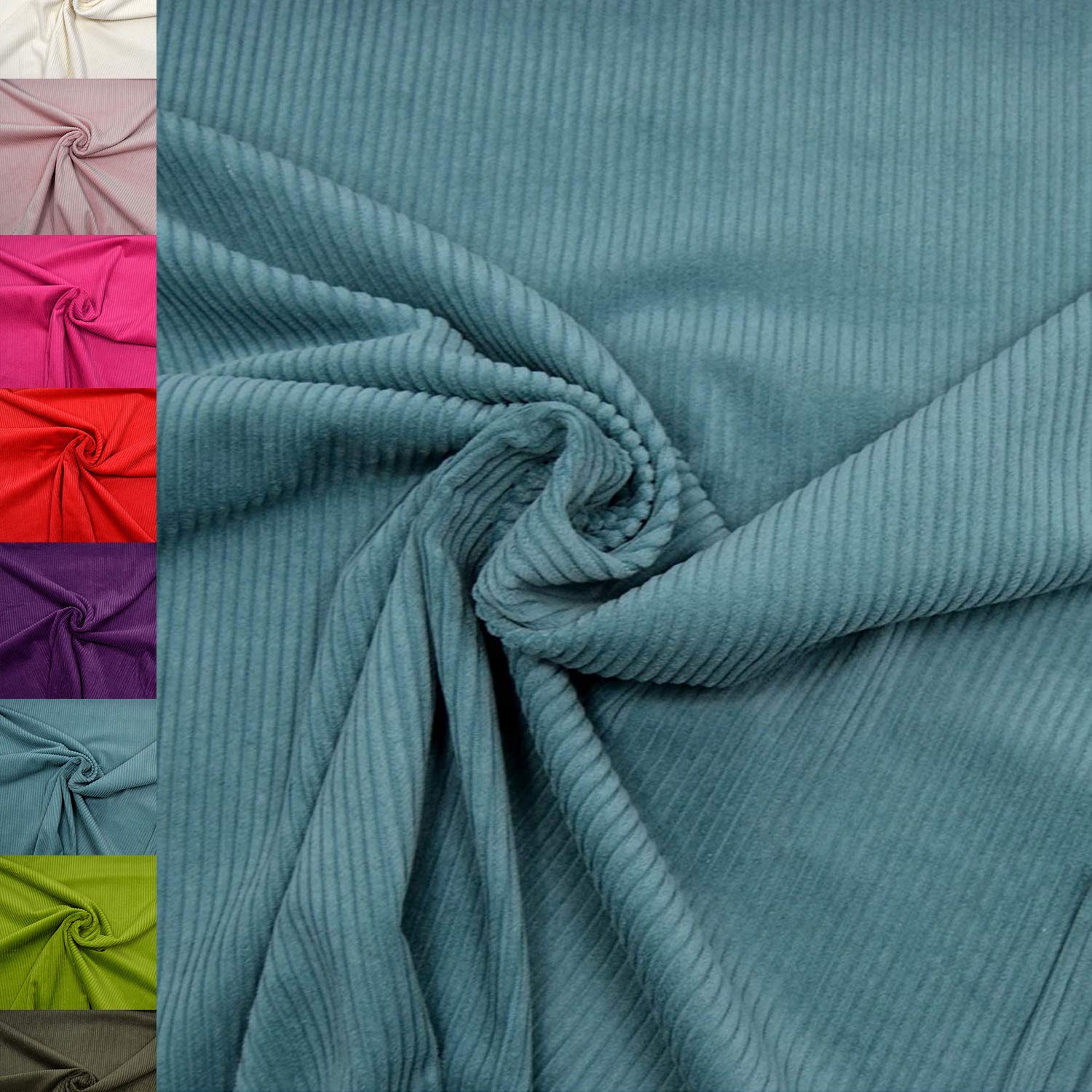 MAGAM-Stoffe Yanis Breitcord Cordstoff 100% Baumwolle Bekleidung Möbel Meterware 50cm (01. Warm gelb)