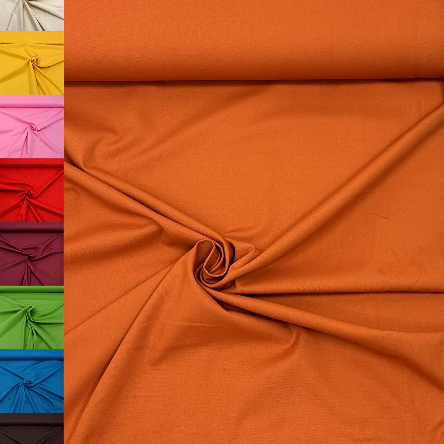 MAGAM-Stoffe Sophie Baumwollstoff Uni 100% Baumwolle Oeko-Tex Meterware 50cm (11. Rosenholz)