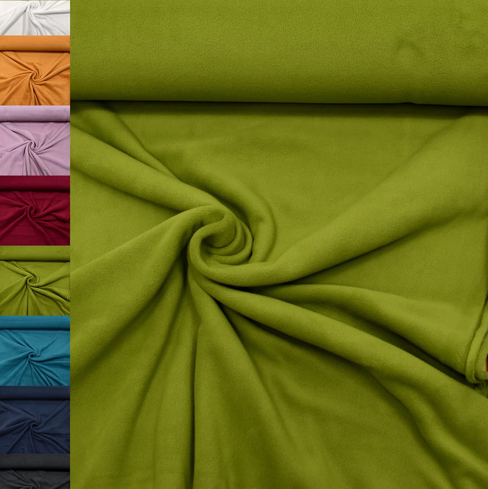 MAGAM-Stoffe Lisa Micro-Fleece Stoff uni Antipilling Meterware 50cm (06. Rot)