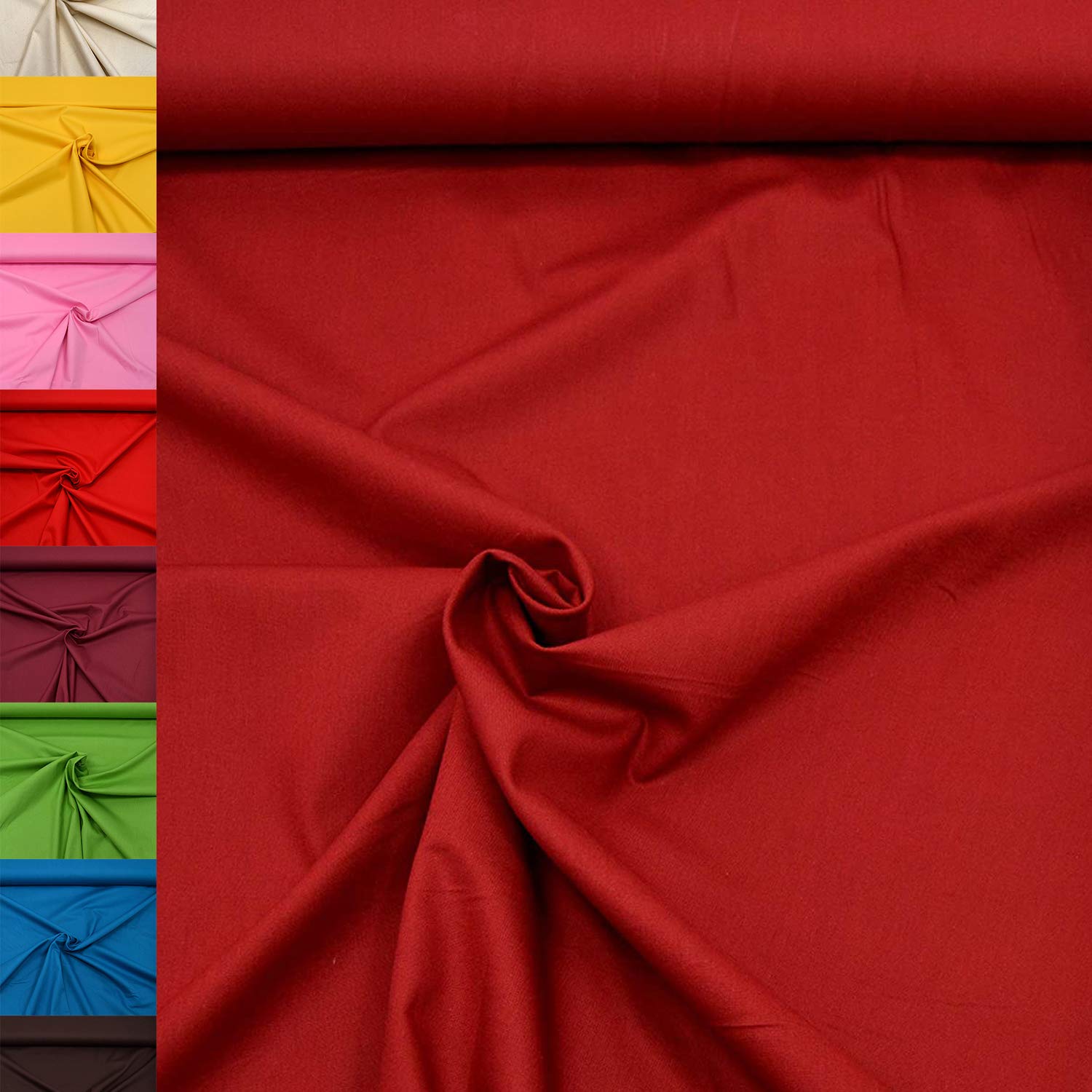 MAGAM-Stoffe Sophie Baumwollstoff Uni 100% Baumwolle Oeko-Tex Meterware 50cm (11. Rosenholz)