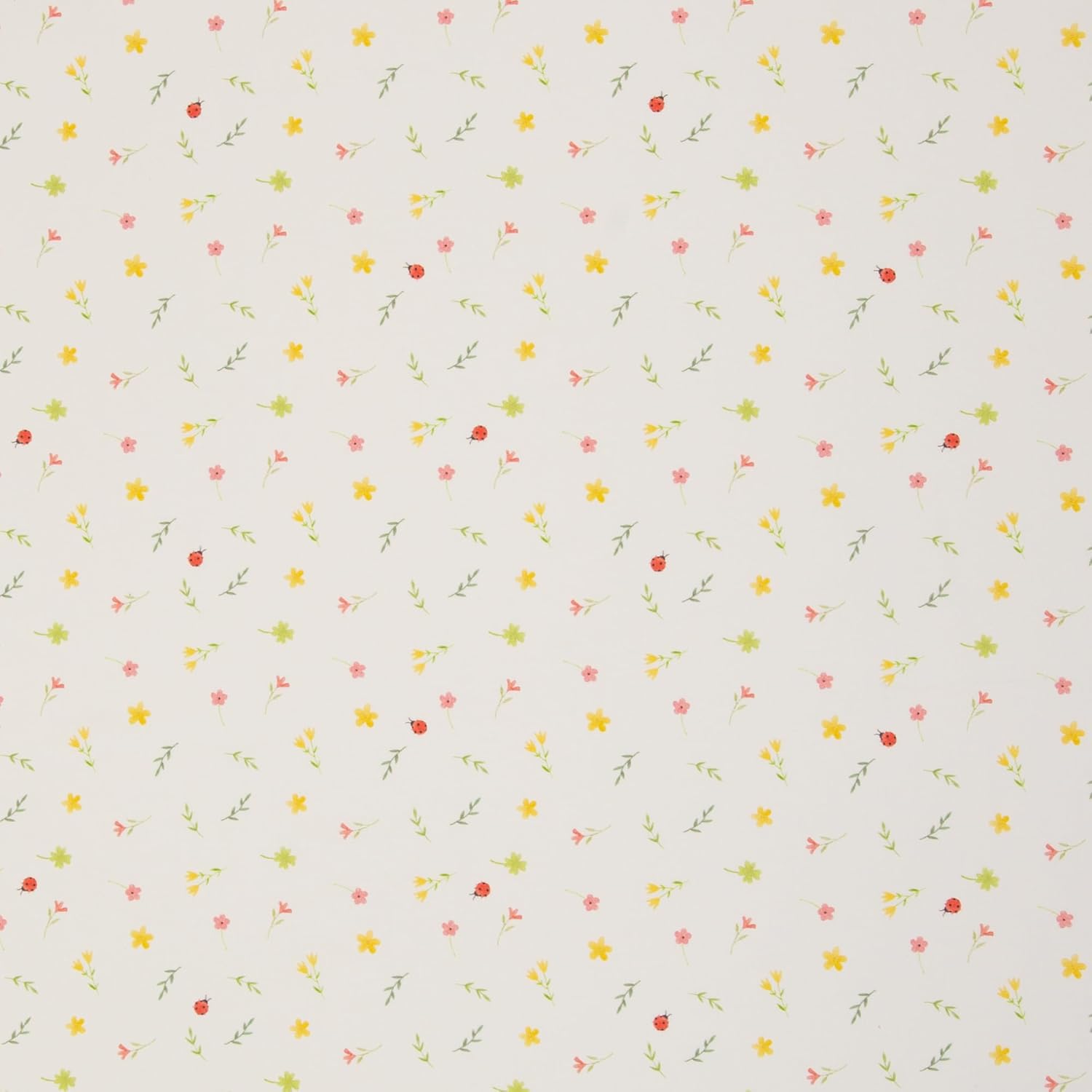 MAGAM-Stoffe Emma Blumen Baumwollstoff ÖKO-TEX Meterware ab 50cm (Marienkäfer)