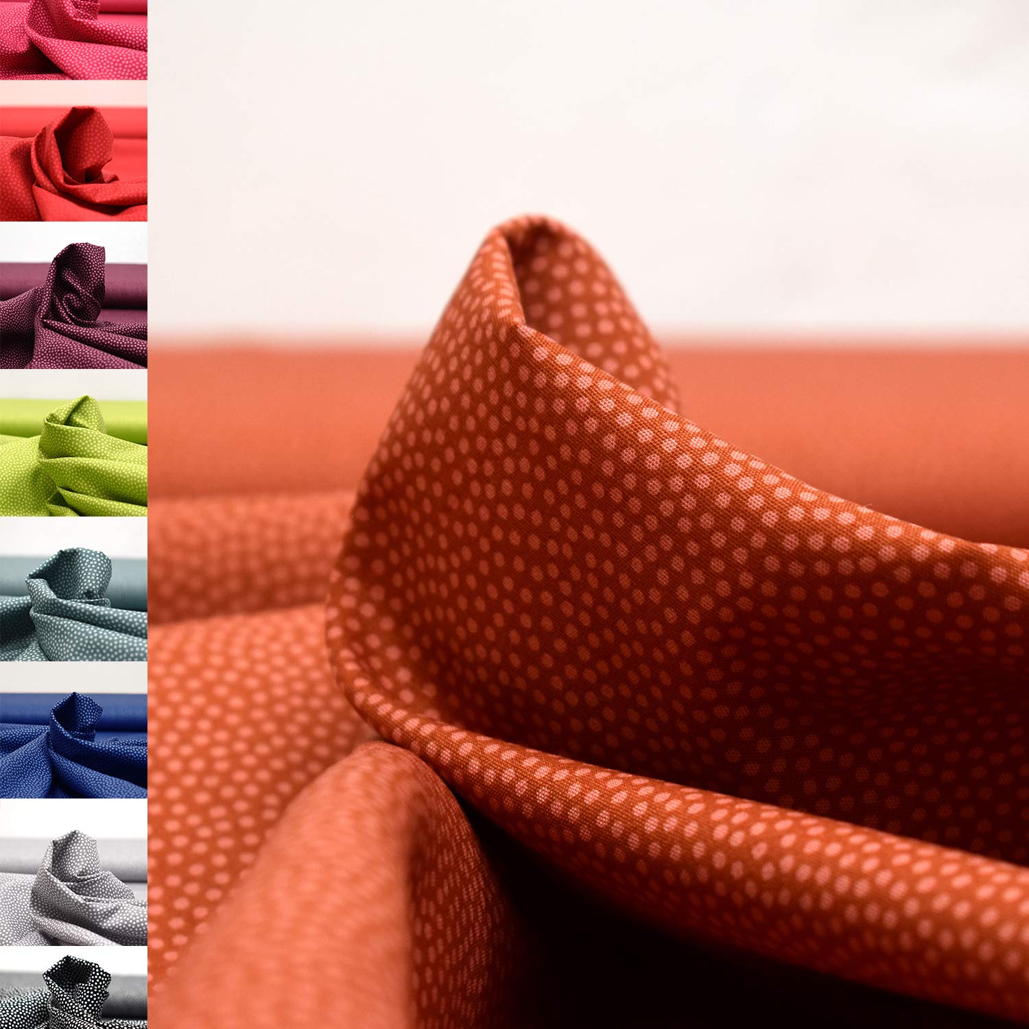 MAGAM-Stoffe Keno Tupfen Baumwollstoff Oeko-Tex Meterware 50cm (02. Orange)