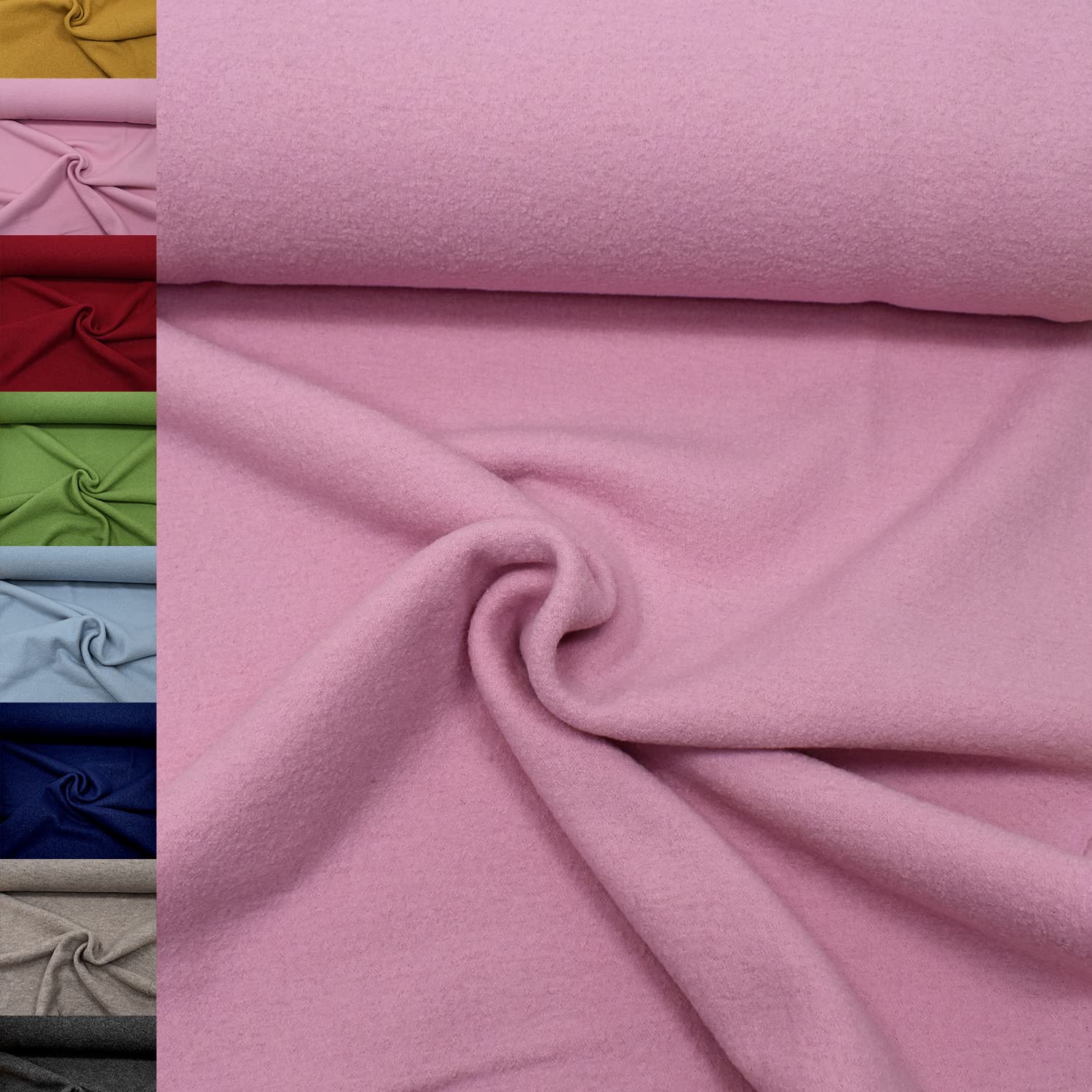 MAGAM-Stoffe Walkloden Wollstoff 100% reine Schurwolle Meterware 50cm (11. Grün)