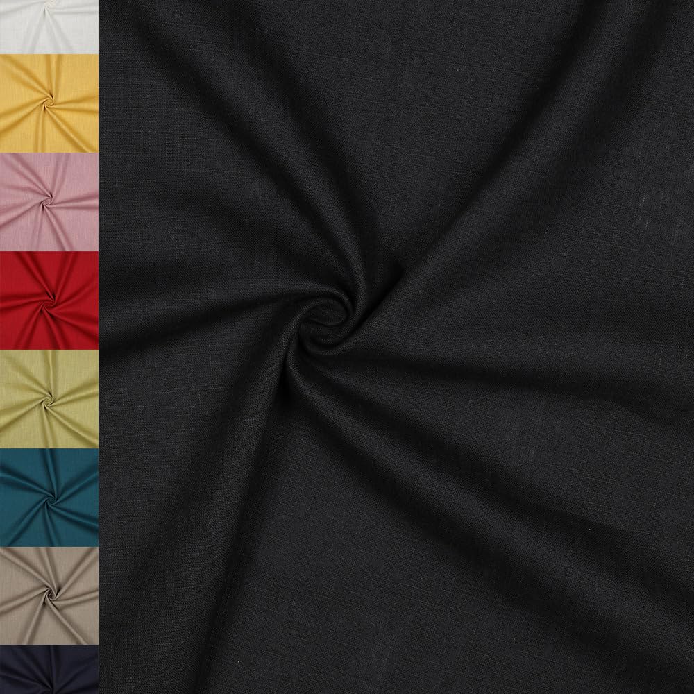 MAGAM-Stoffe Julia 100% Leinen Stoff uni Oeko-Tex Meterware 50cm (14. Helles beige)