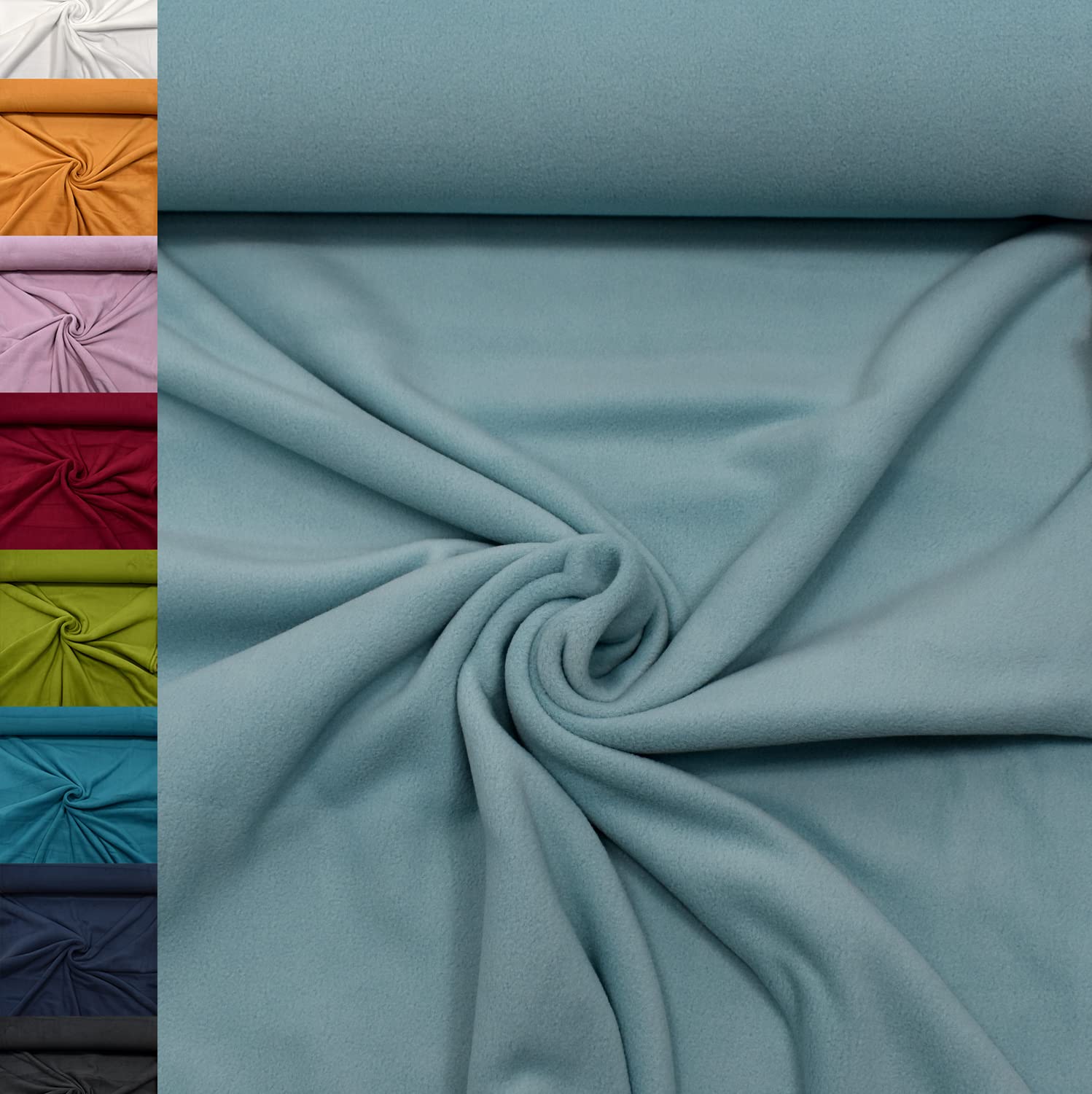 MAGAM-Stoffe Lisa Micro-Fleece Stoff uni Antipilling Meterware 50cm (06. Rot)