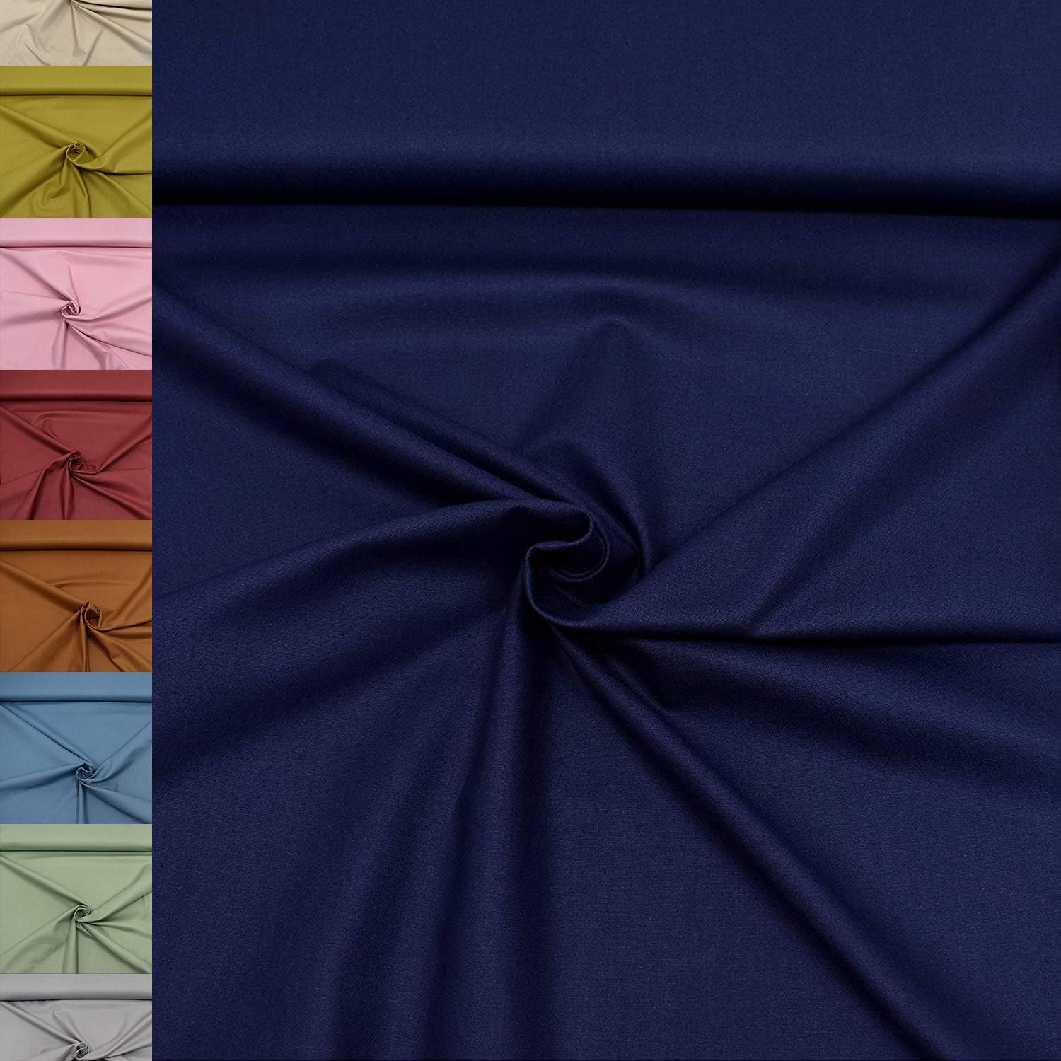 MAGAM-Stoffe Dylan weicher Canvas Baumwollstoff Kleidung Polsterstoff Meterware 50cm (12. Dunkelblau)