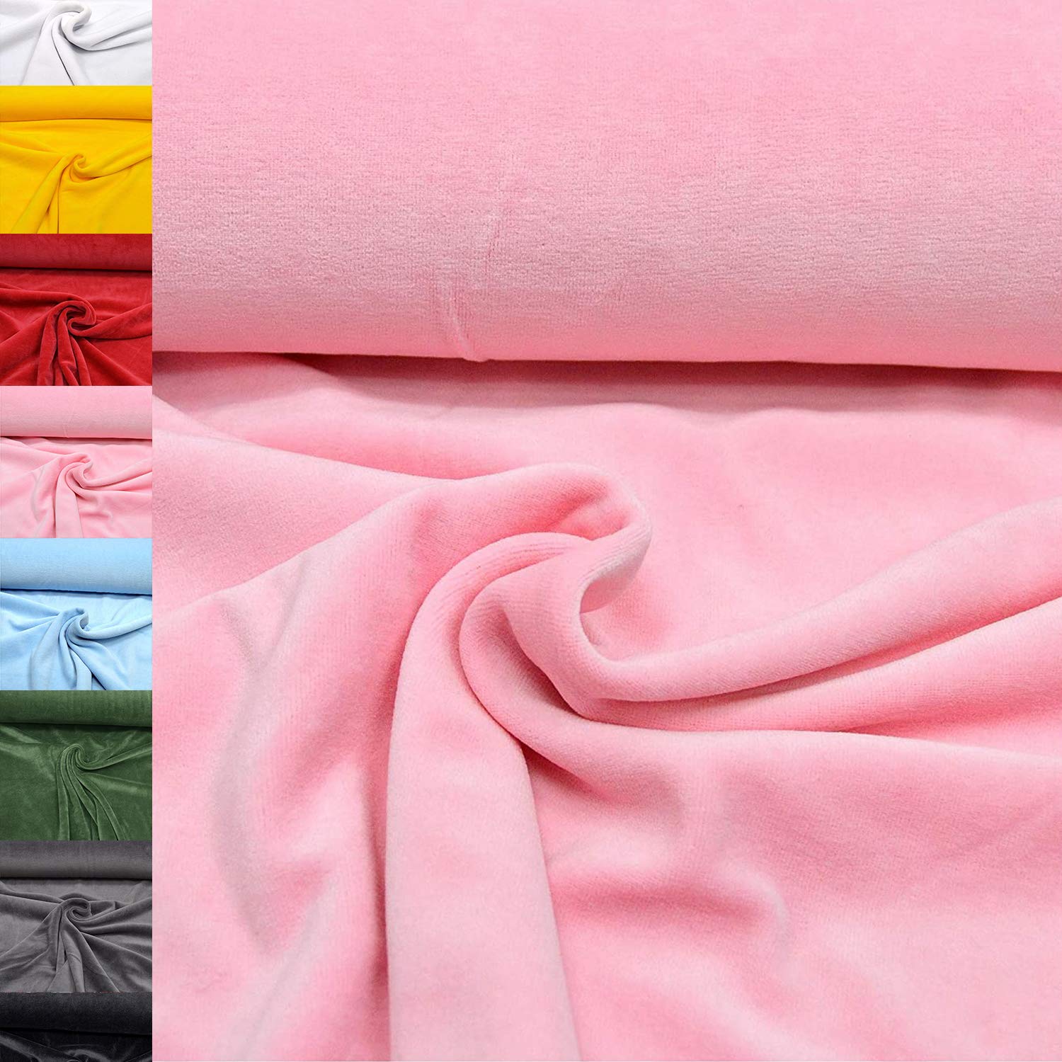 MAGAM-Stoffe Stella Nicki Stoff uni Oeko-Tex Meterware 50cm (32. Schwarz)