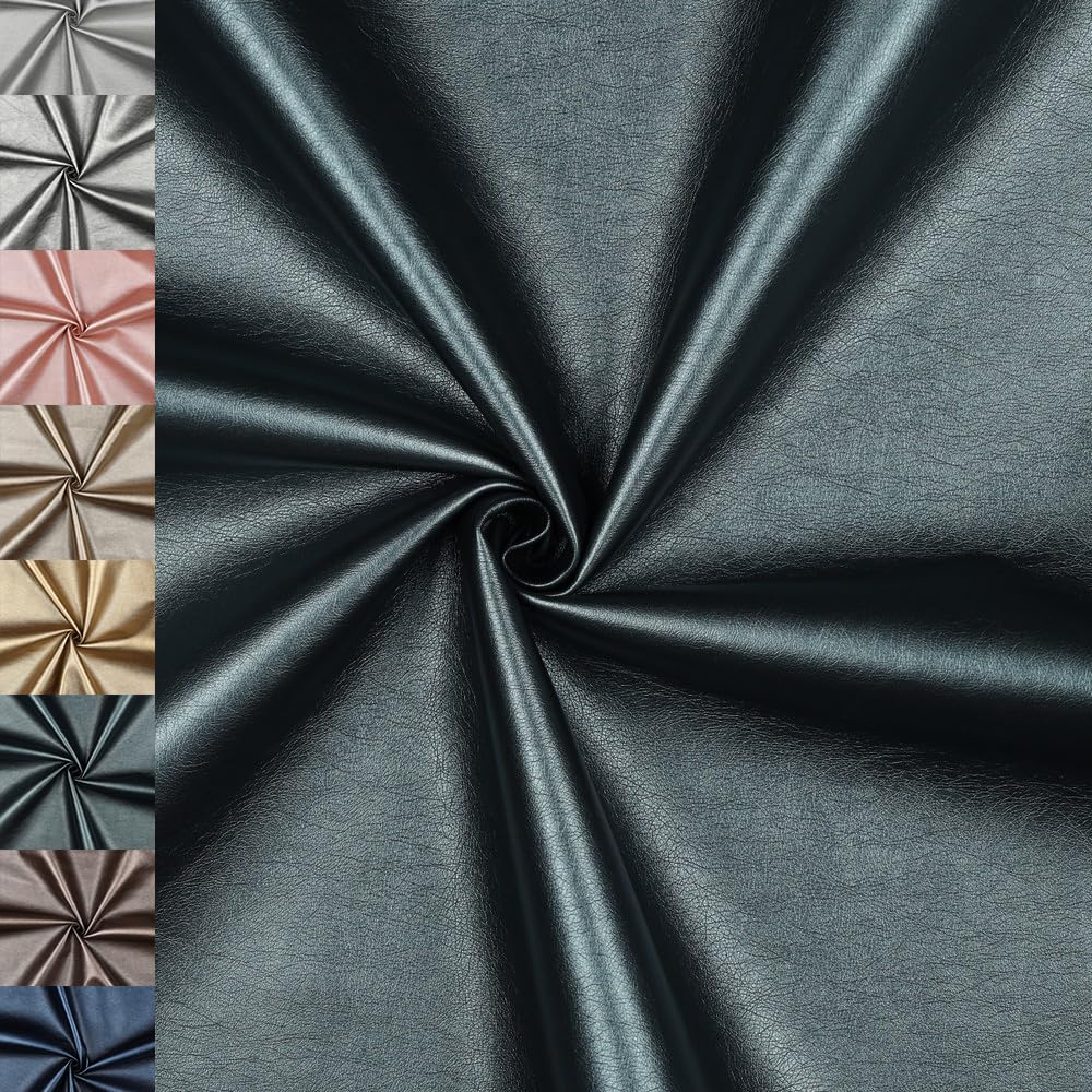 MAGAM-Stoffe Metallic Optik Kunstleder Polsterstoff Kleidung Taschen Meterware ab 50cm (01. Hell silber)