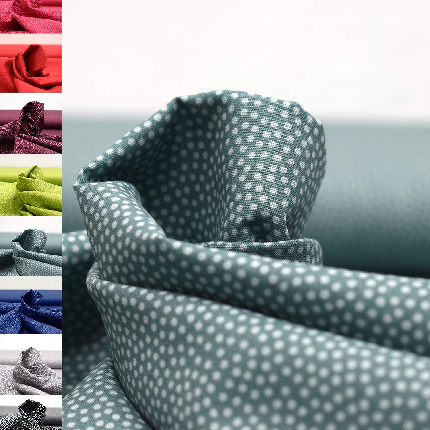 MAGAM-Stoffe Keno Tupfen Baumwollstoff Oeko-Tex Meterware 50cm (02. Orange)