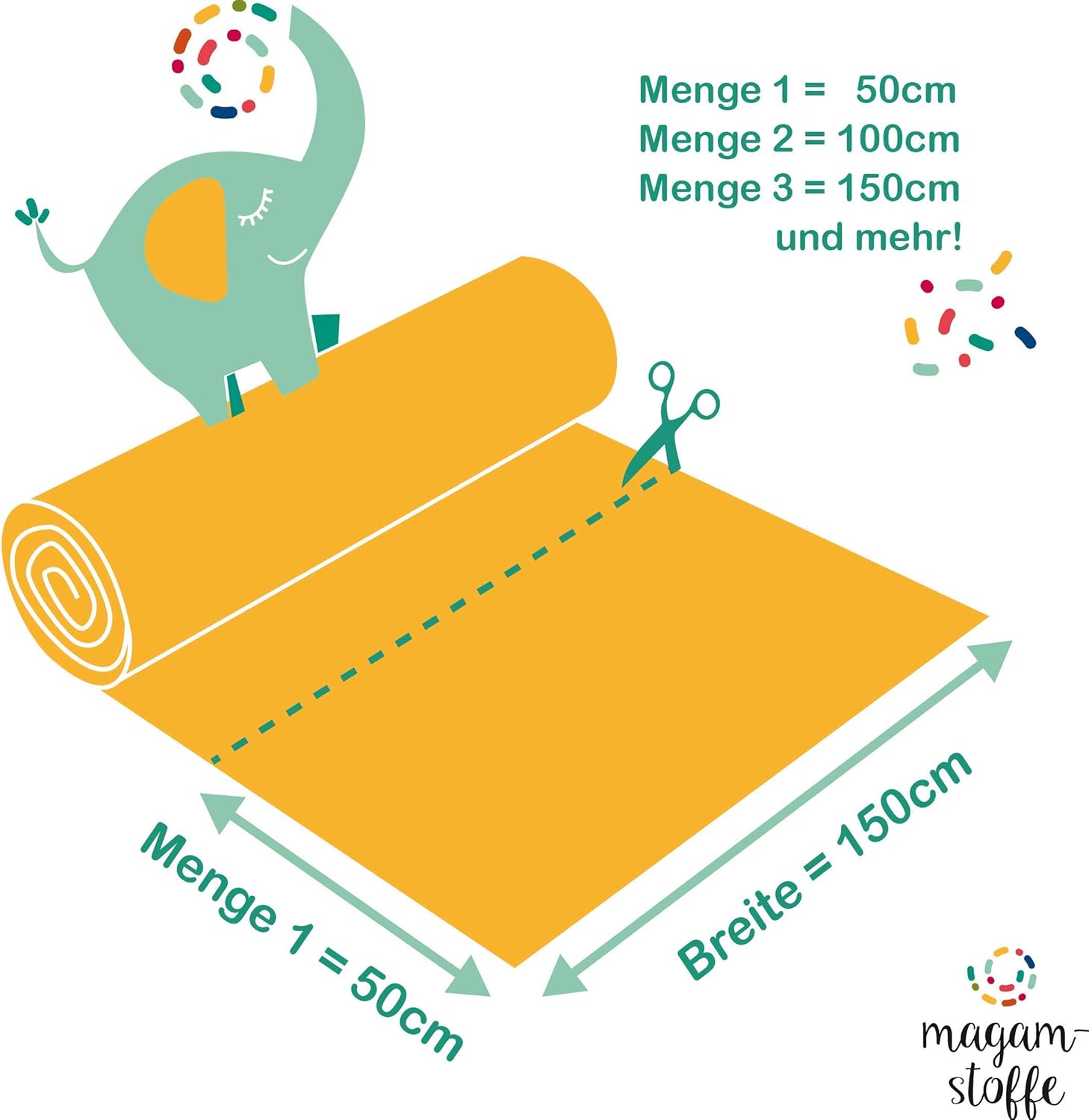 MAGAM-Stoffe Weltraum Wunder Jersey Kinder Stoff Oeko-Tex Meterware 50cm (Ocker)