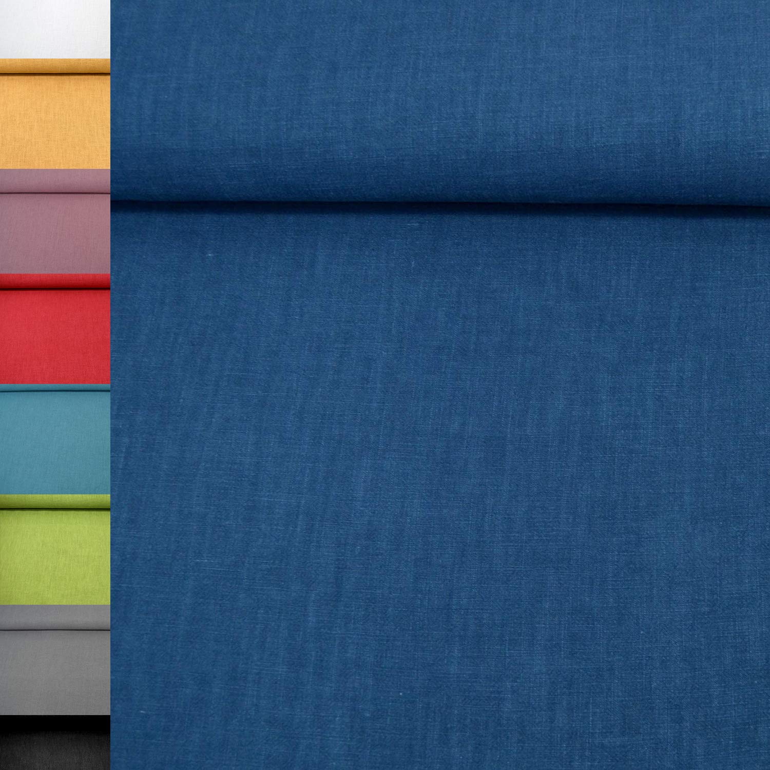 MAGAM-Stoffe Helena Bauernleinen 100% Leinen Stoff Uni Oeko-Tex Meterware 50cm (13. Schwarz)