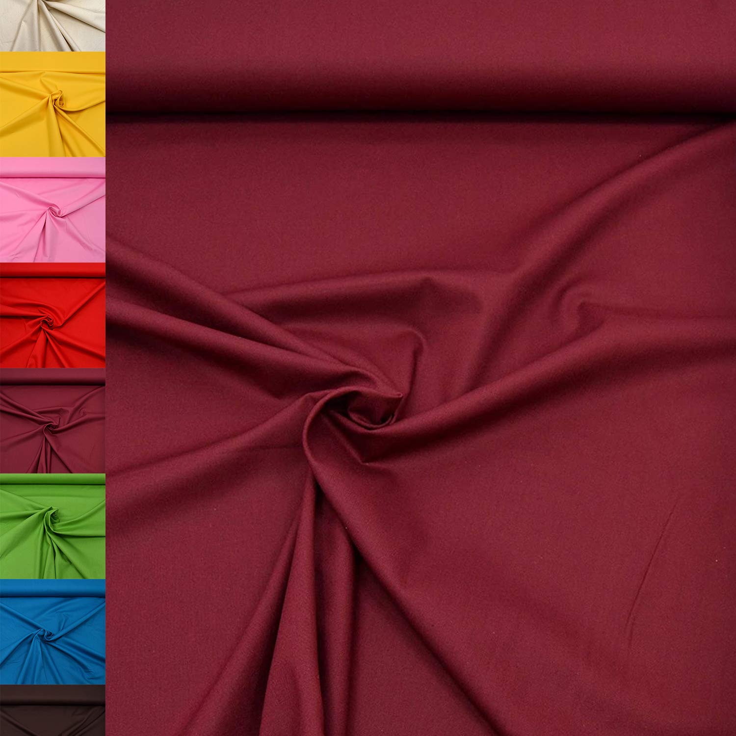 MAGAM-Stoffe Sophie Baumwollstoff Uni 100% Baumwolle Oeko-Tex Meterware 50cm (11. Rosenholz)