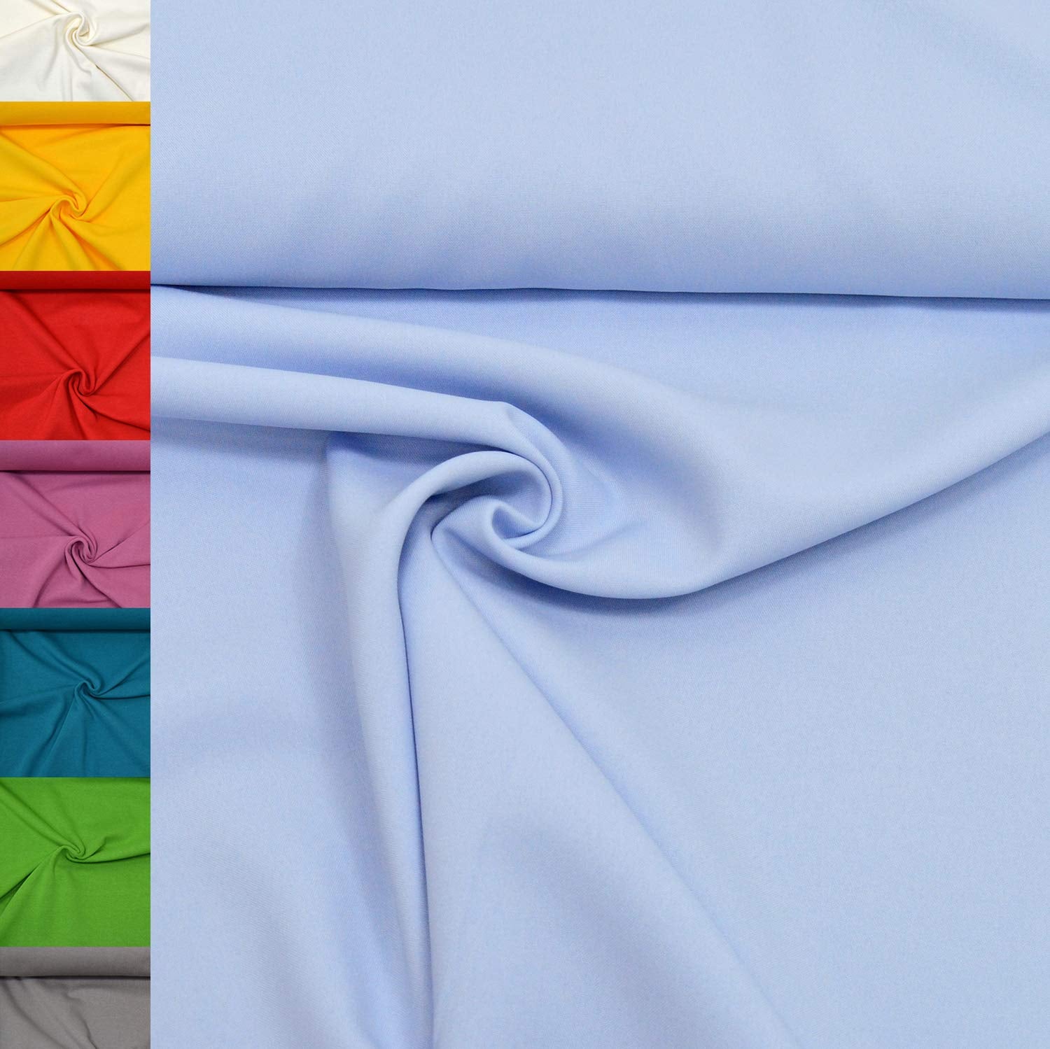 MAGAM-Stoffe 1m Mara Universal-Stoff uni Blickdicht Knitterarm Kostüm Tischdecken Dekostoff (01. Weiß)