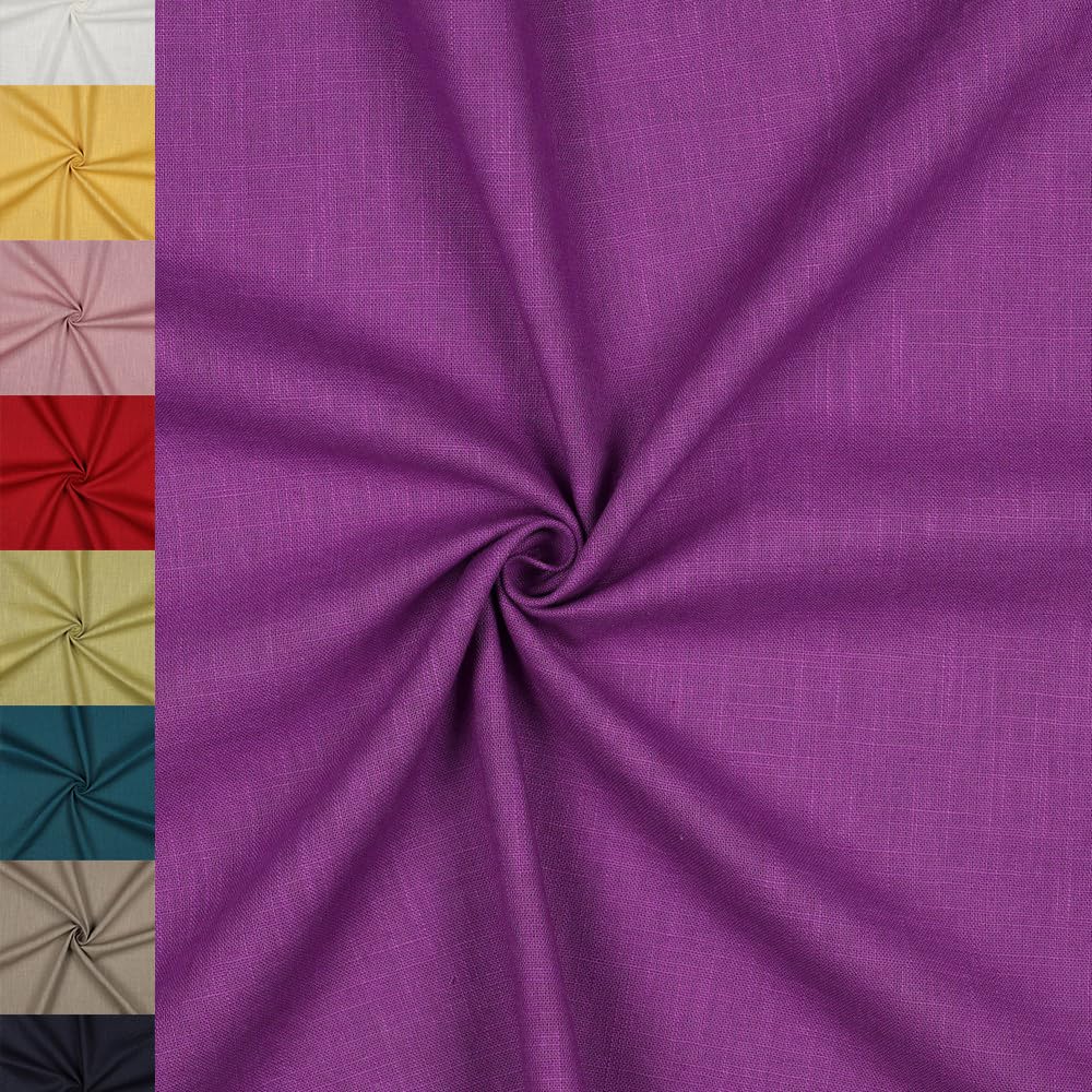 MAGAM-Stoffe Julia 100% Leinen Stoff uni Oeko-Tex Meterware 50cm (14. Helles beige)