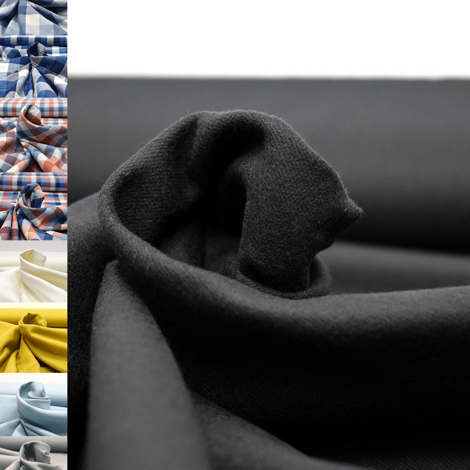 MAGAM-Stoffe Aberdeen Mode Stoff Denim Jeans Flanell Meterware 50cm (Dino weiß)