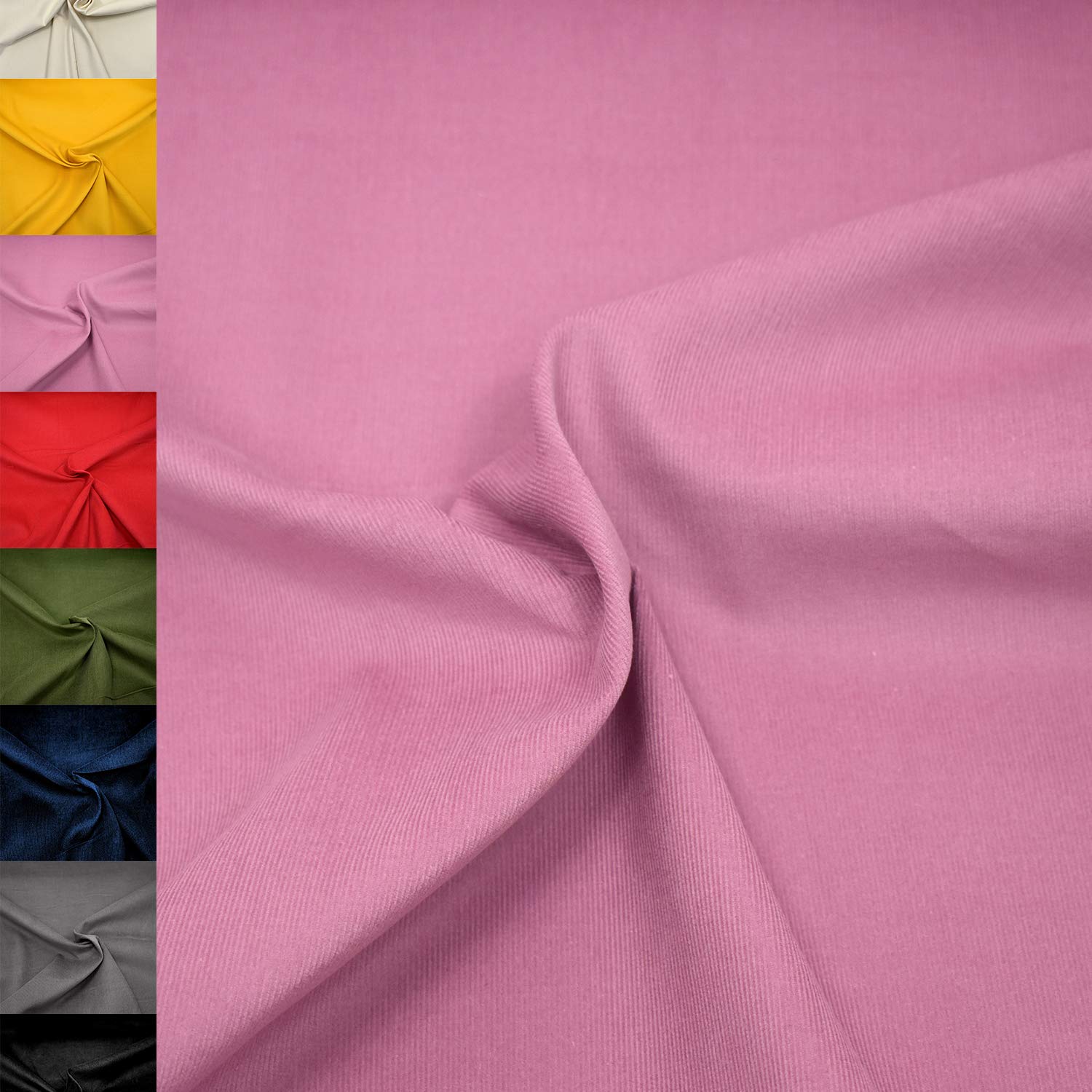 MAGAM-Stoffe Lasse Babycord Feincord Stoff uni 100% Baumwolle Meterware 50cm (07. Haselnuss-Grün)