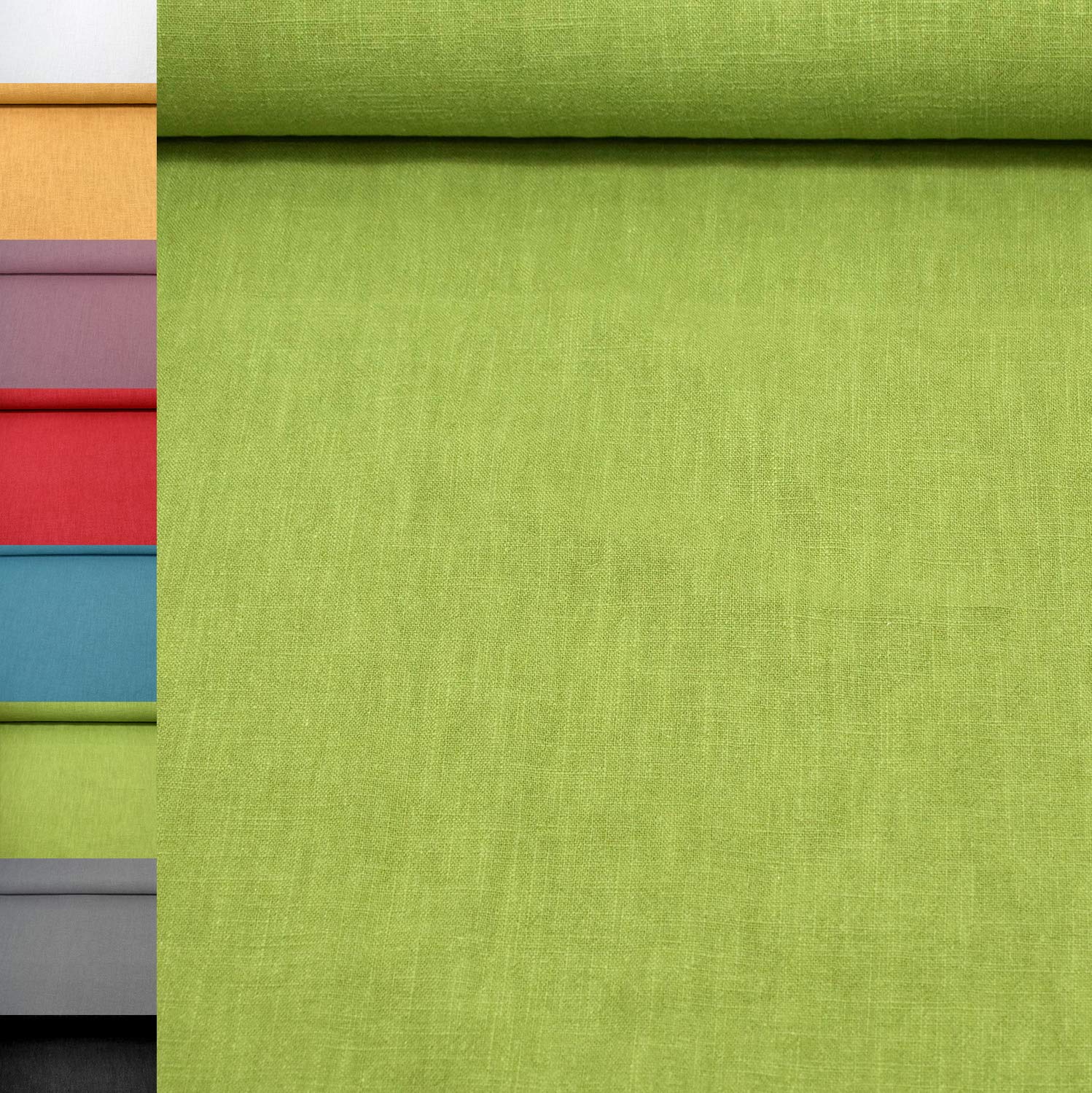 MAGAM-Stoffe Helena Bauernleinen 100% Leinen Stoff Uni Oeko-Tex Meterware 50cm (13. Schwarz)