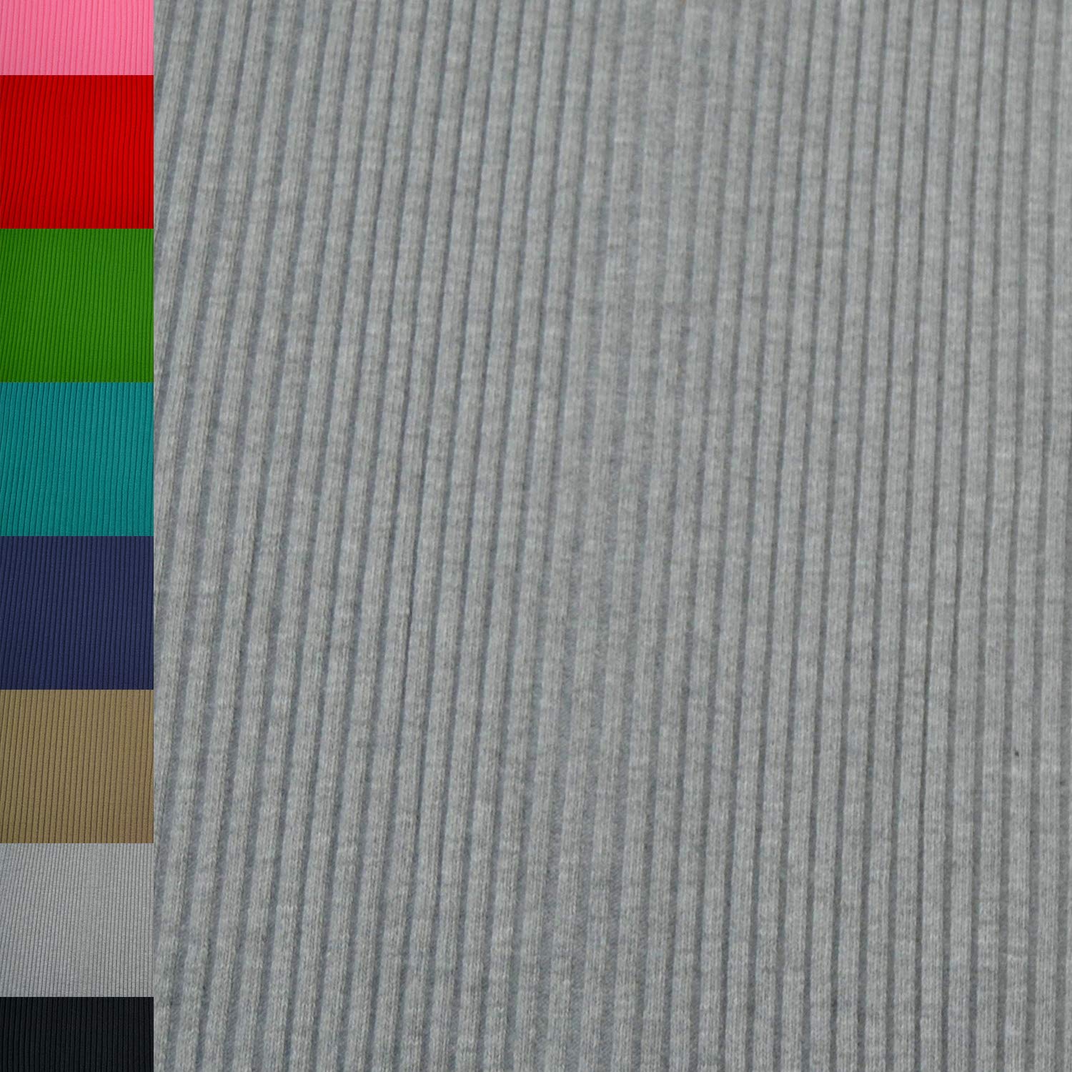 MAGAM-Stoffe Charly Schwerer Bündchenstoff Grobstrick uni Oeko-Tex Meterware 50cm (04. Gras-Grün)