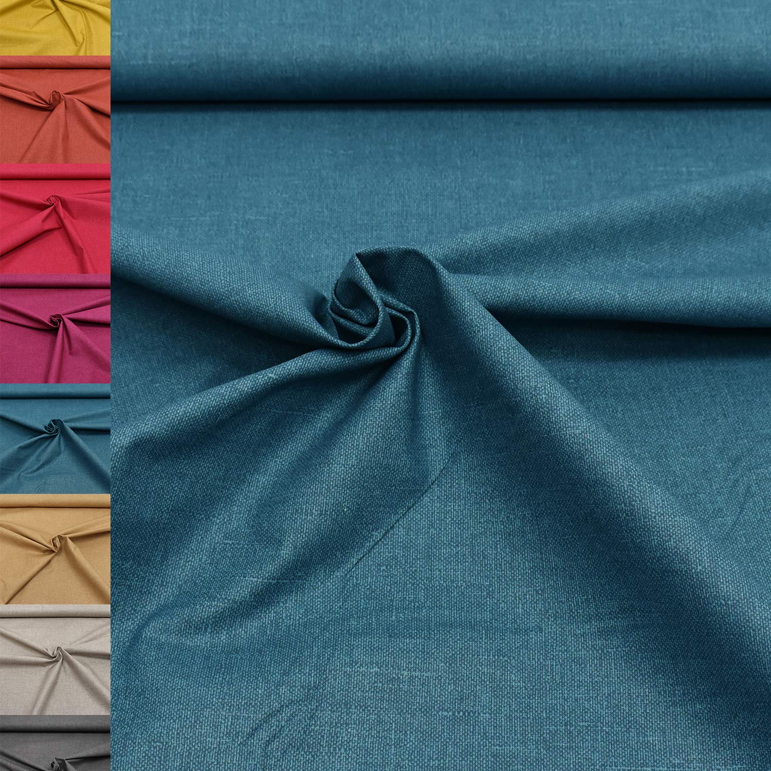 MAGAM-Stoffe Nele Baumwollstoff mit Leinen-Optik Oeko-Tex Meterware 50cm (04. Beeren-Rot)