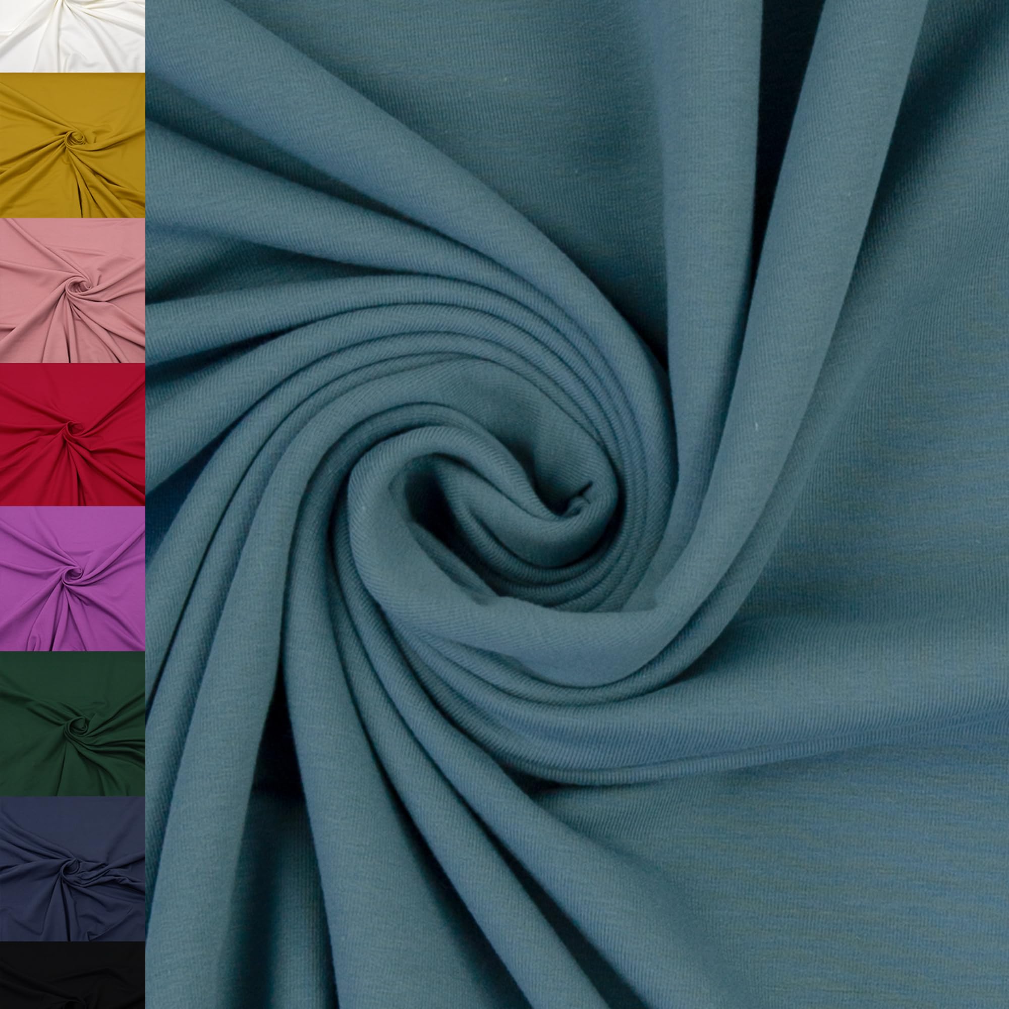 MAGAM-Stoffe Theo French Terry uni Sweat Stoff Oeko-Tex Meterware 50cm (26. Beige)