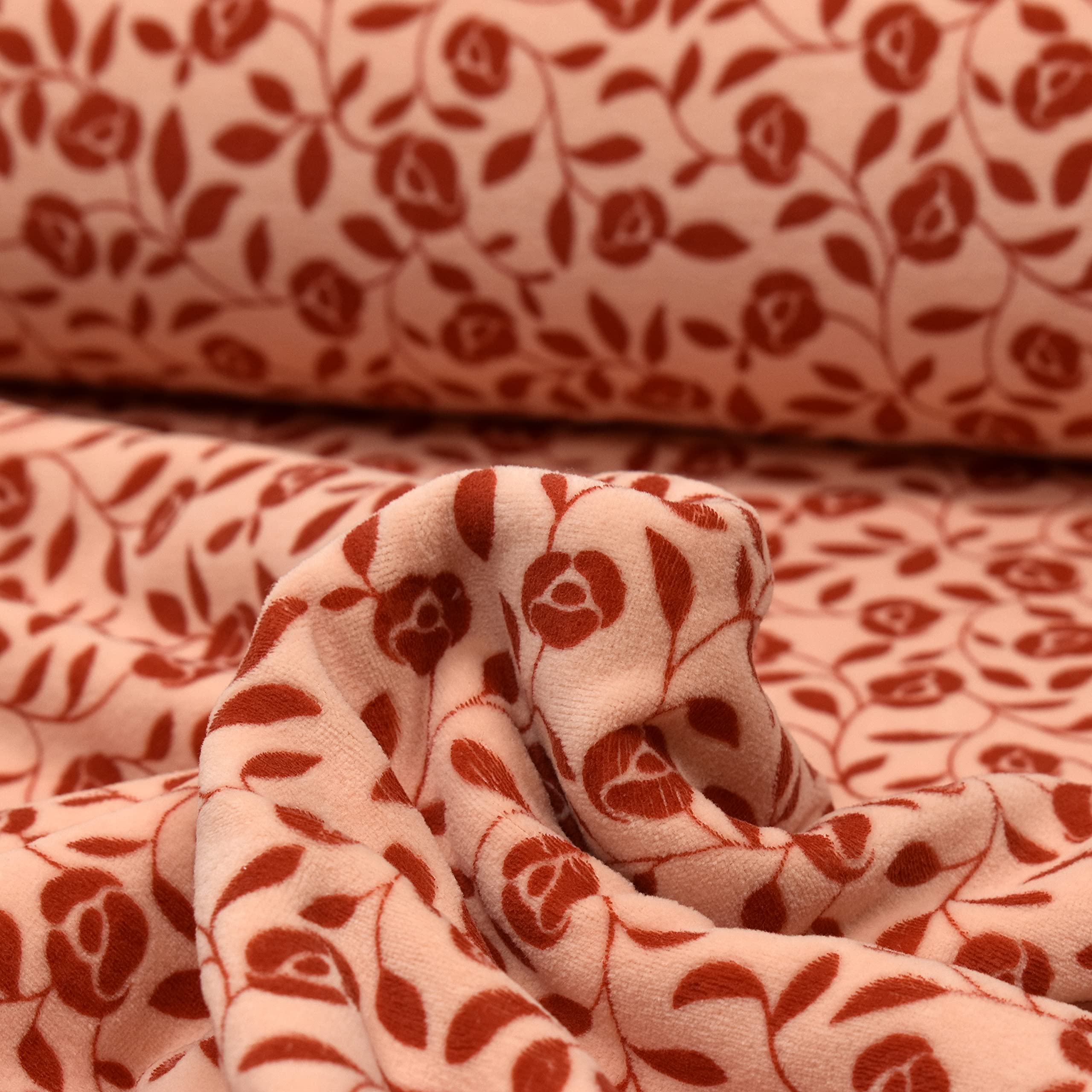 MAGAM-Stoffe Juna Nicki Kinder Stoff Oeko-Tex Meterware 50cm (Blumenranken weiß)