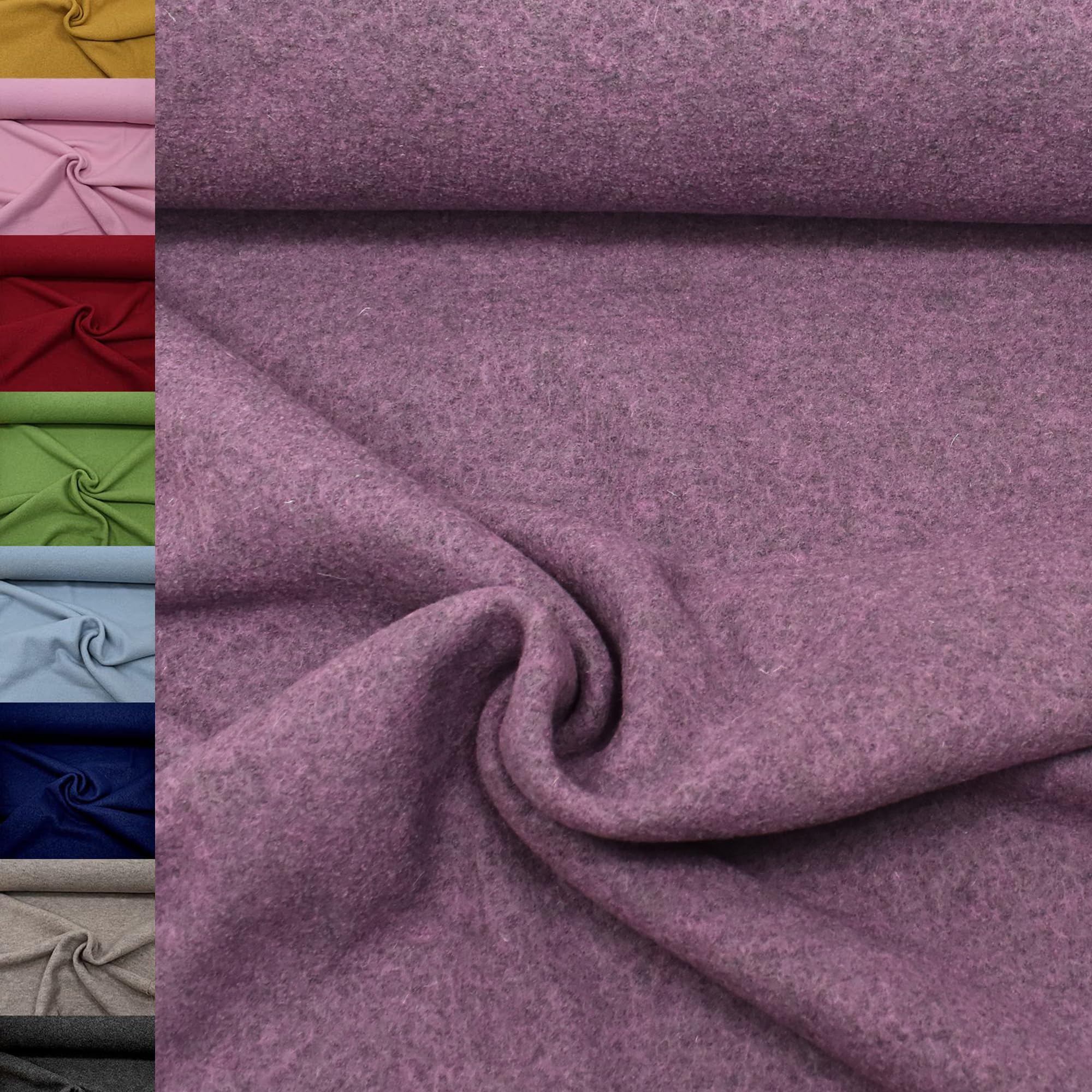 MAGAM-Stoffe Walkloden Wollstoff 100% reine Schurwolle Meterware 50cm (11. Grün)