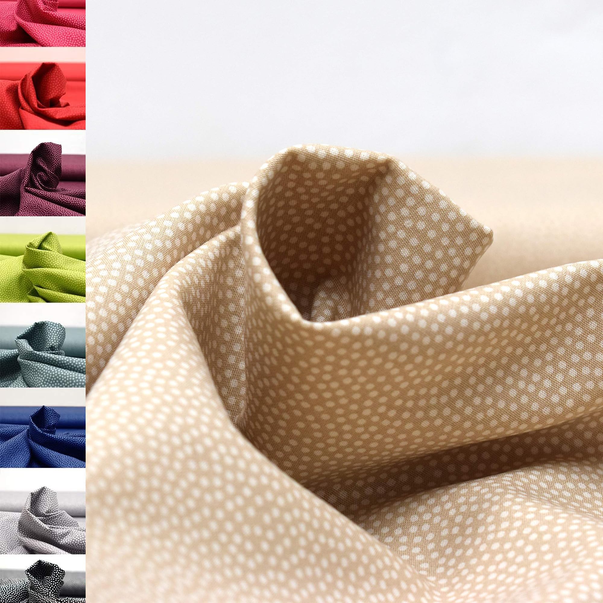 MAGAM-Stoffe Keno Tupfen Baumwollstoff Oeko-Tex Meterware 50cm (02. Orange)