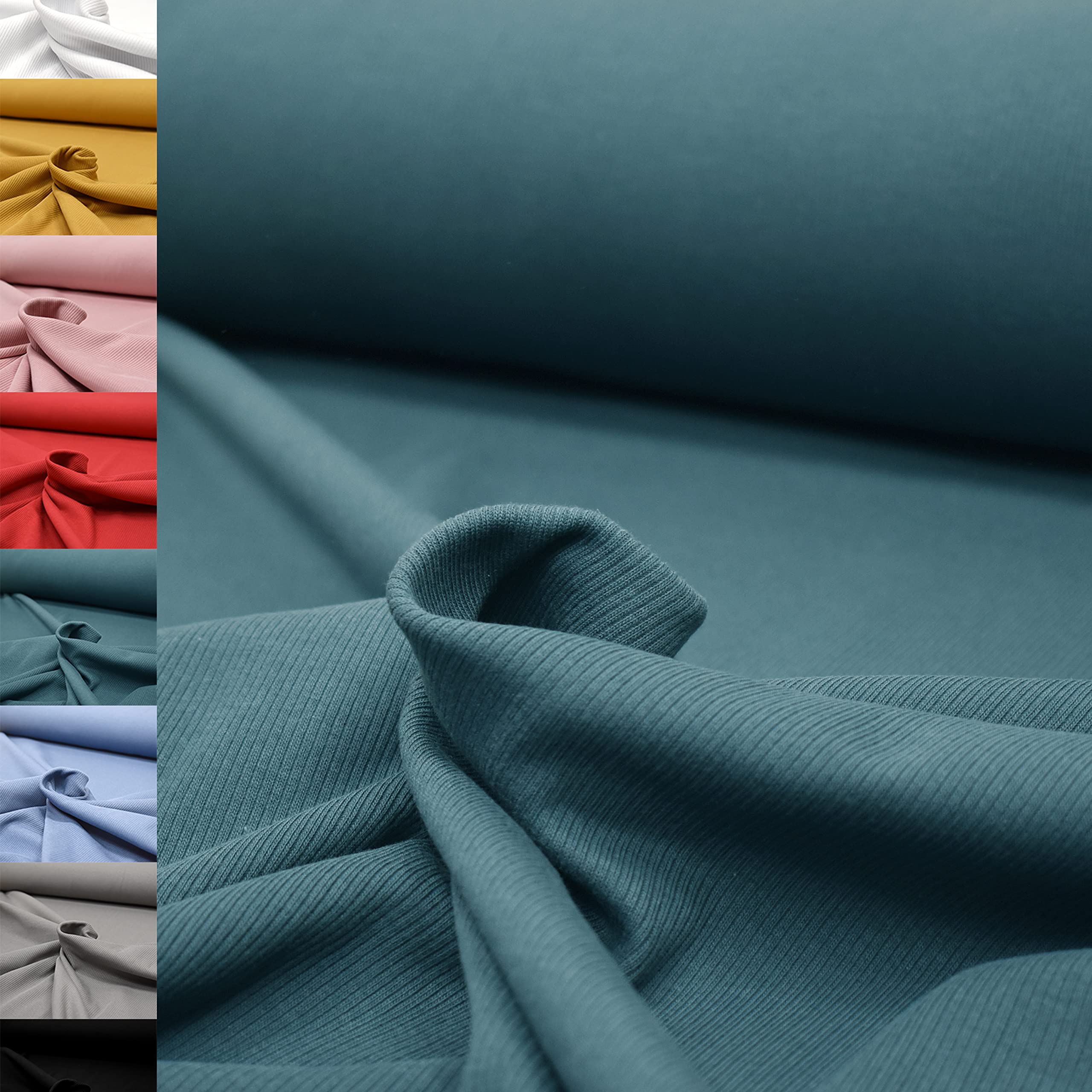 MAGAM-Stoffe Matteo Rippen Jersey Mode Stoff Meterware 50cm (Fiona Blümchen lila)