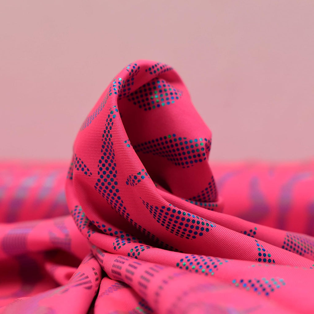 MAGAM-Stoffe Alice Hippie Retro Vintage Halloween Stoff Meterware 50cm (3. Soul (Folienjersey pink))