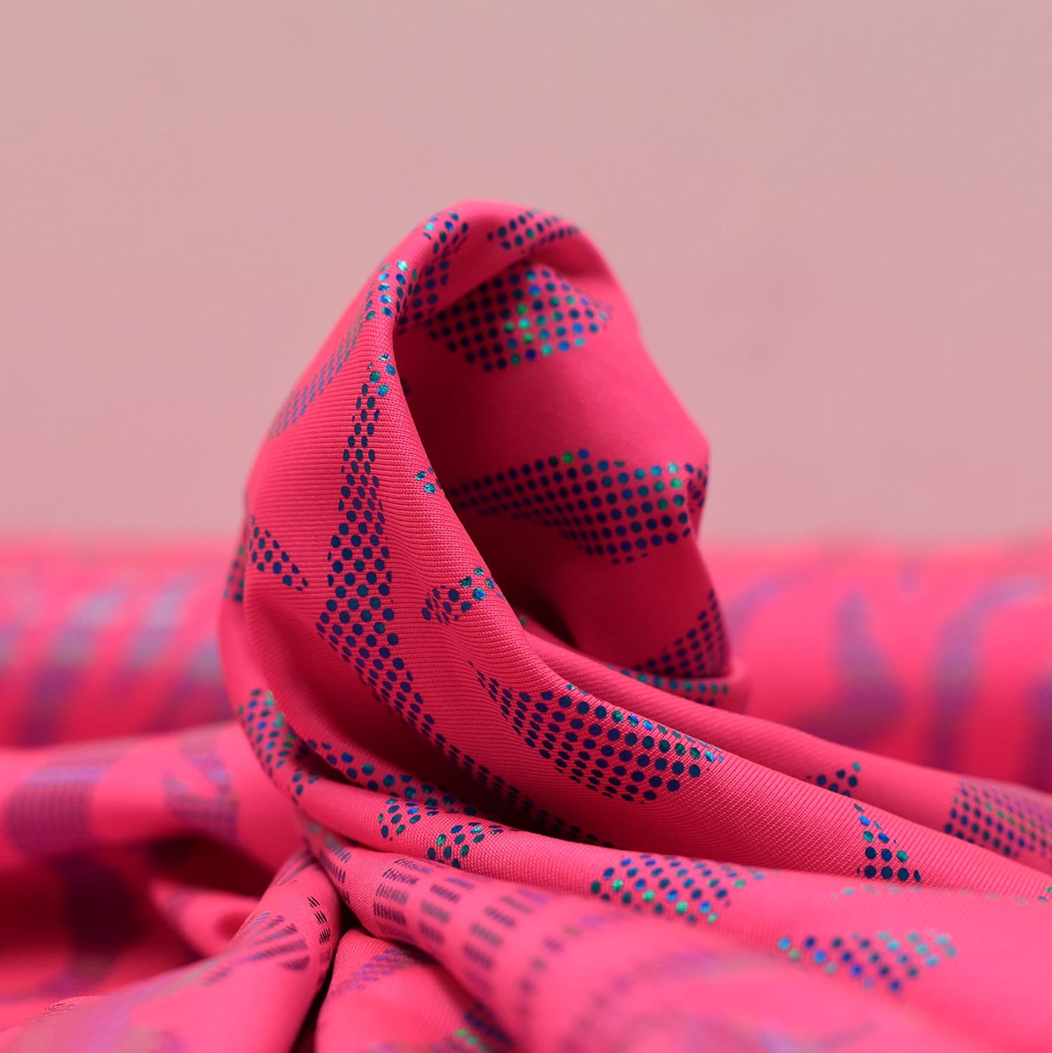 MAGAM-Stoffe Alice Hippie Retro Vintage Halloween Stoff Meterware 50cm (3. Soul (Folienjersey pink))