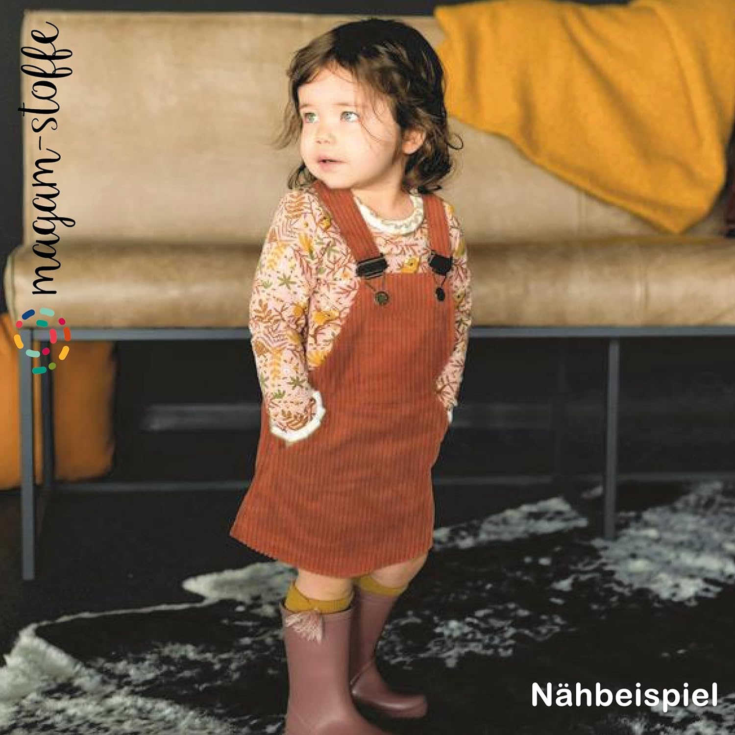 MAGAM-Stoffe Yanis Breitcord Cordstoff 100% Baumwolle Bekleidung Möbel Meterware 50cm (01. Warm gelb)