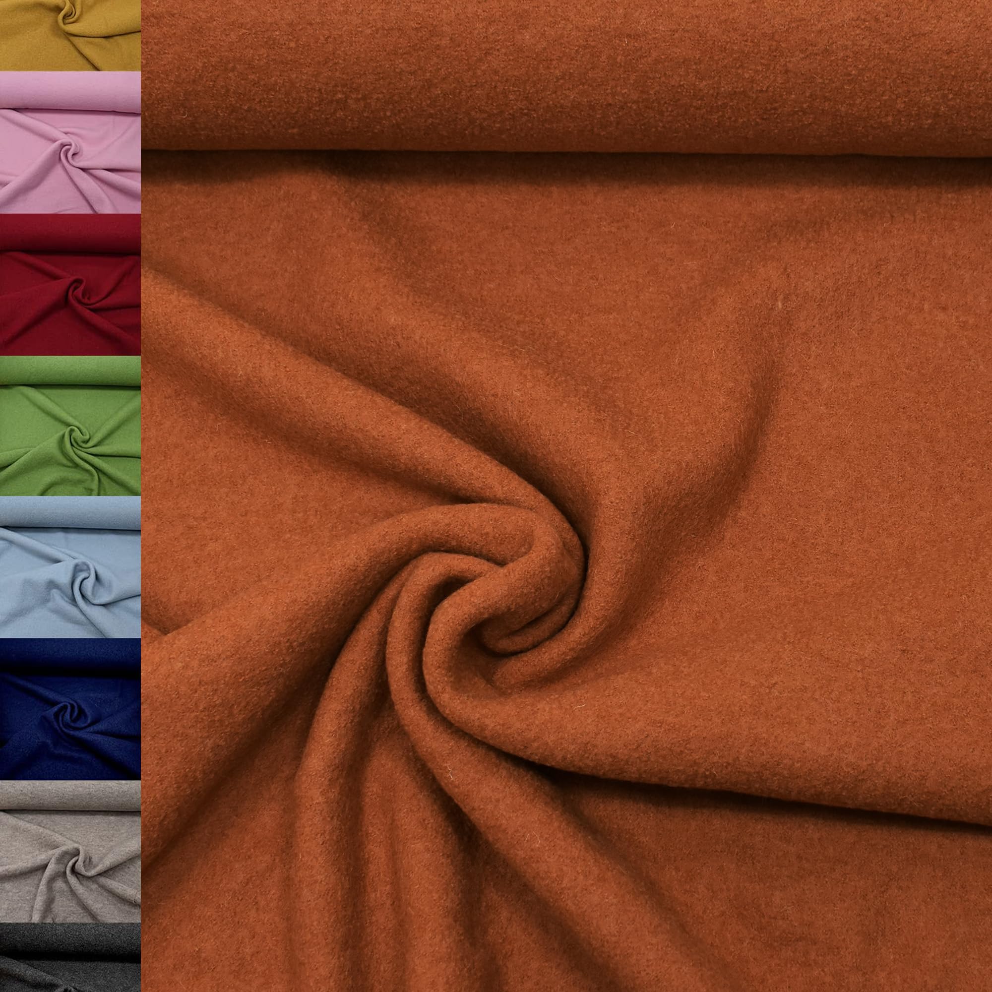 MAGAM-Stoffe Walkloden Wollstoff 100% reine Schurwolle Meterware 50cm (11. Grün)