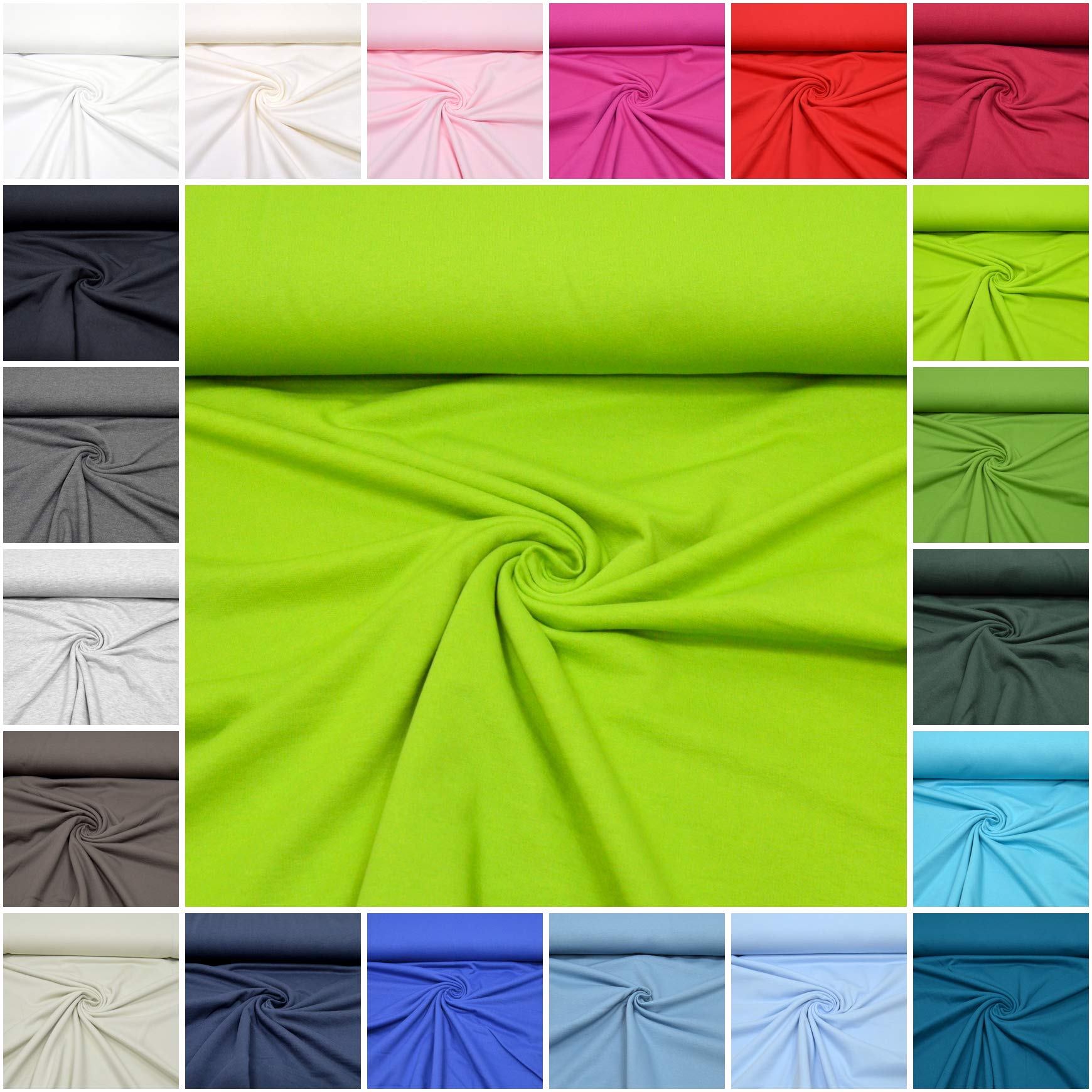 MAGAM-Stoffe Ben Sweatstoff Uni innen Angeraut und weich Meterware ab 50cm (03. Gelb)