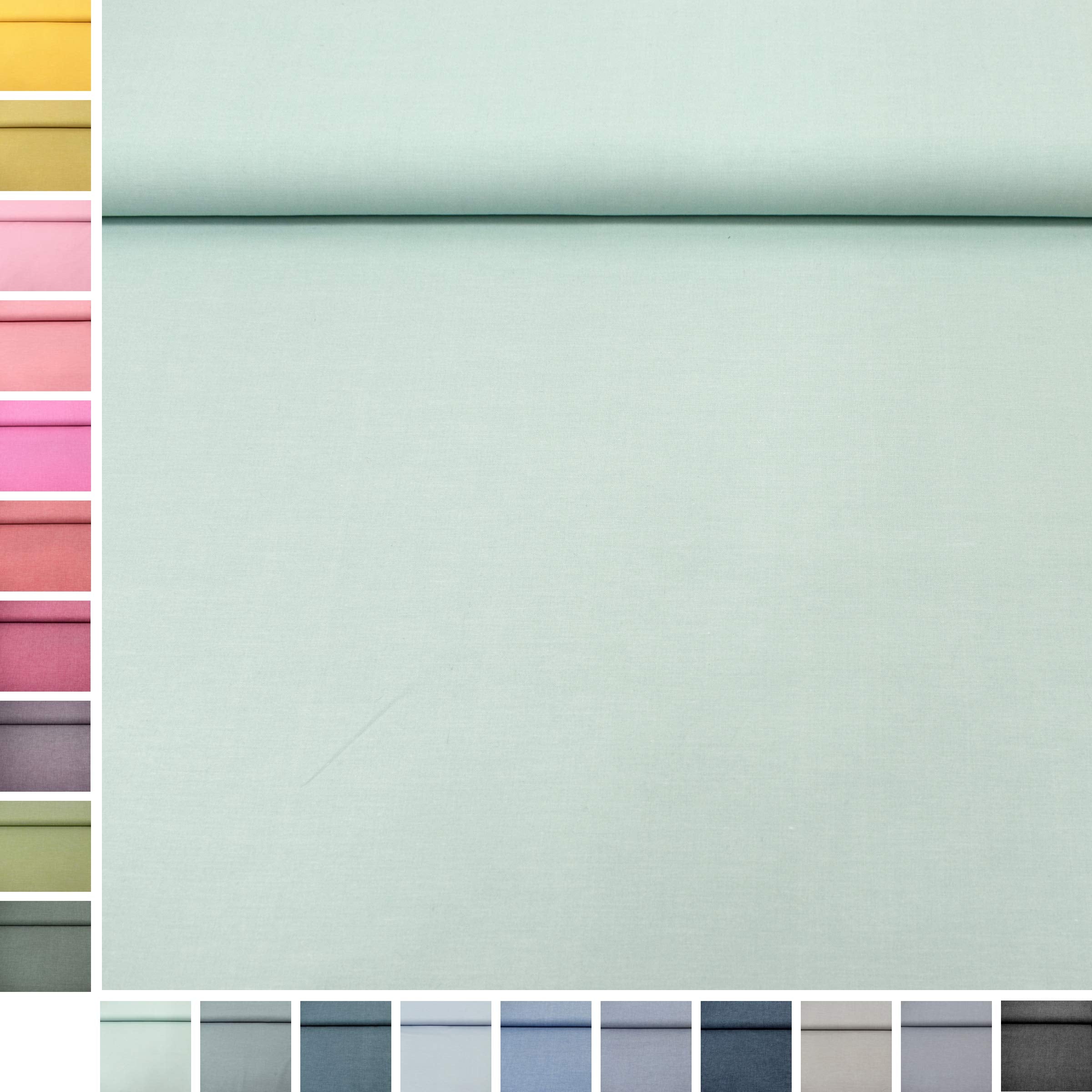 MAGAM-Stoffe Mona Uni Kinder Baumwollstoff Oeko-Tex Meterware 50cm (20. Schwarz)