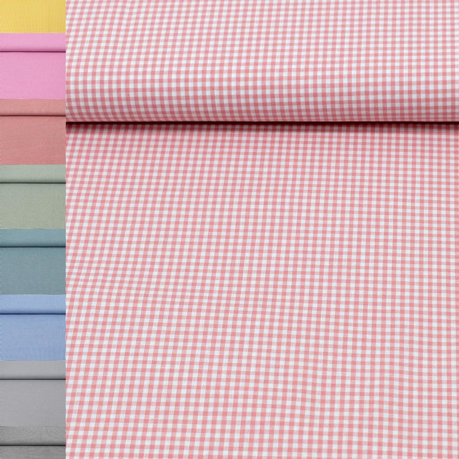 MAGAM-Stoffe Mona Vichy-Karo klein Baumwollstoff Oeko-Tex Meterware 50cm (20. Schwarz)