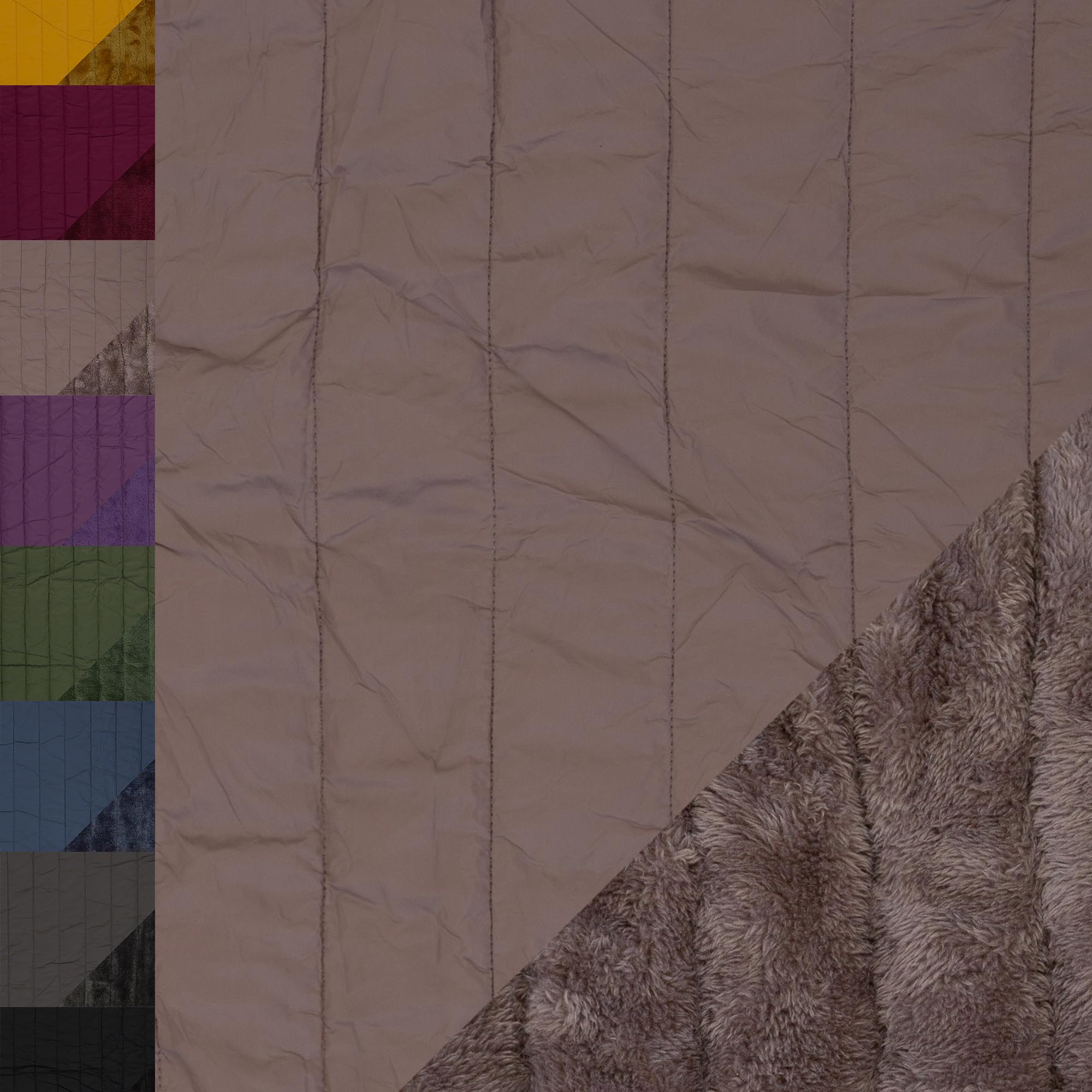 MAGAM-Stoffe Stepper warmer weicher Steppstoff mit Plüsch Meterware ab 50cm (01. Ocker gelb)