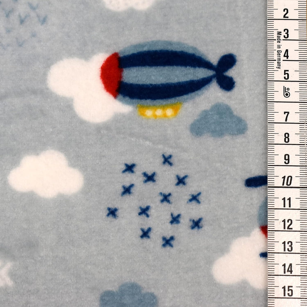 MAGAM-Stoffe Simon Luftfahrt Wellness Fleece Stoff Meterware 50cm