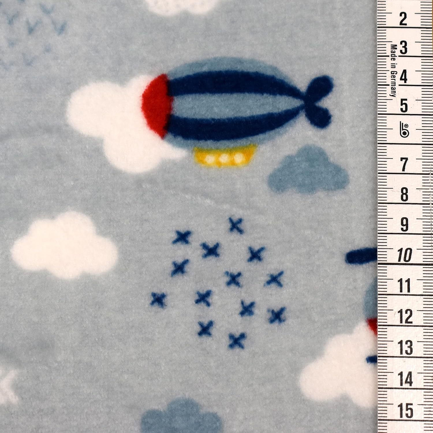 MAGAM-Stoffe Simon Luftfahrt Wellness Fleece Stoff Meterware 50cm