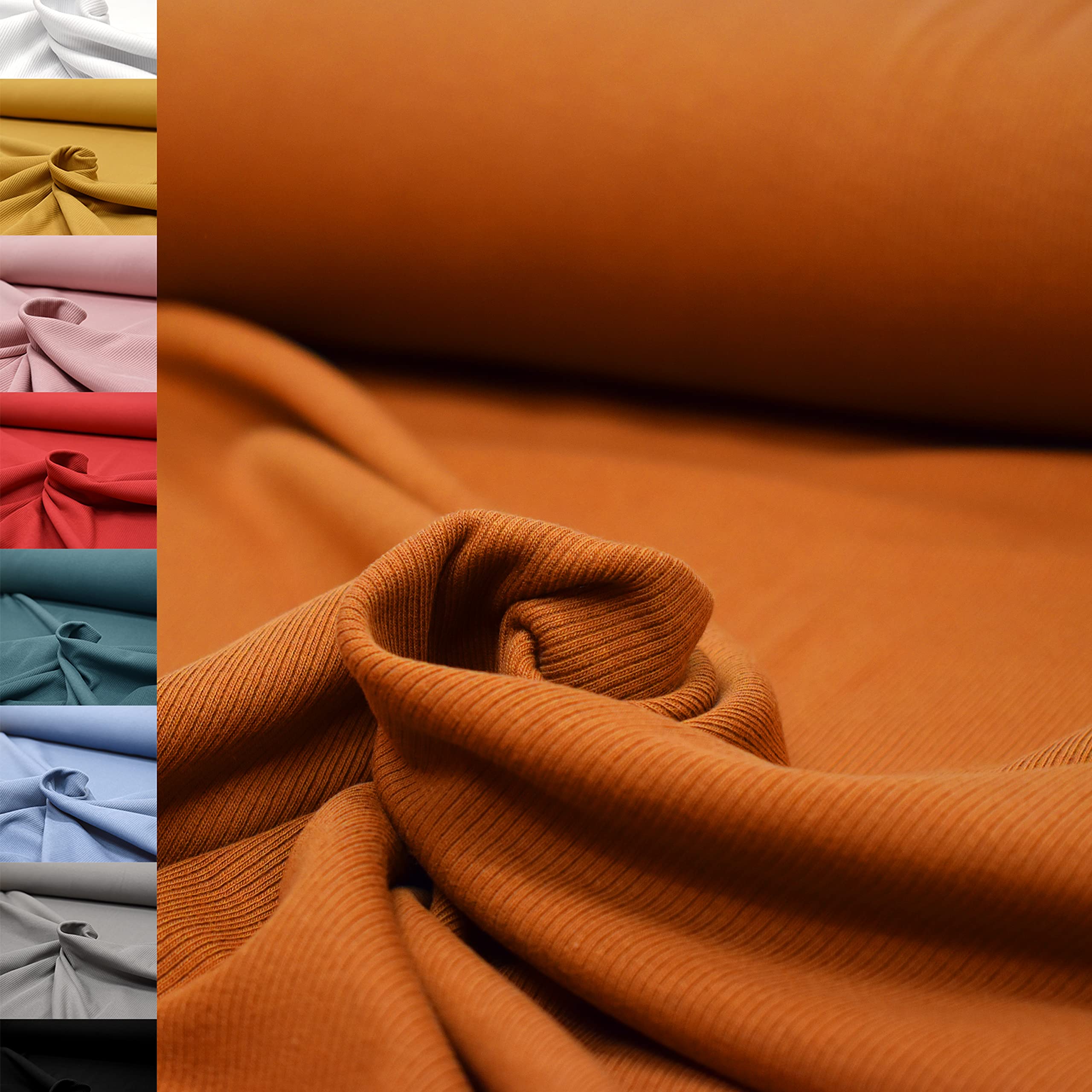 MAGAM-Stoffe Matteo Rippen Jersey Mode Stoff Meterware 50cm (Fiona Blümchen lila)