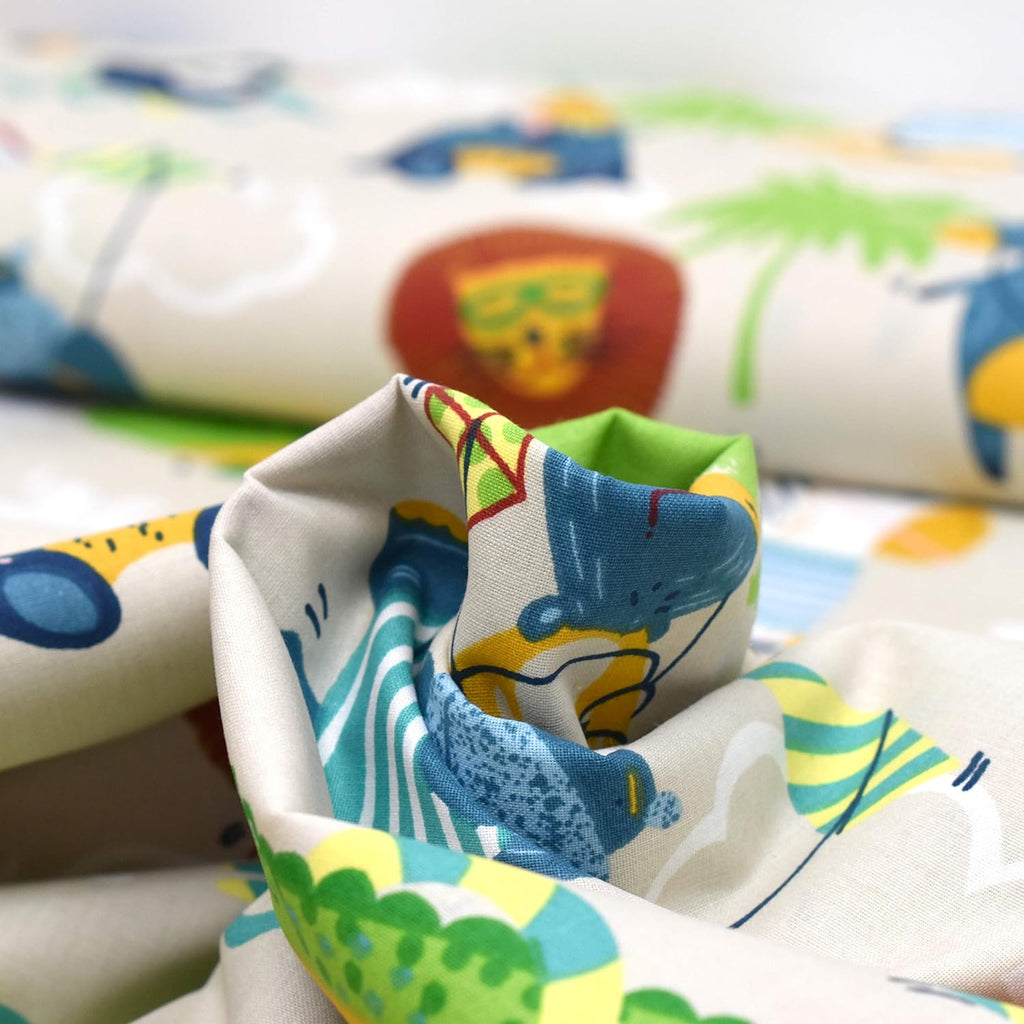 MAGAM-Stoffe Club Party Kinderstoff Oeko-Tex Meterware 50cm (Baumwolle beige)