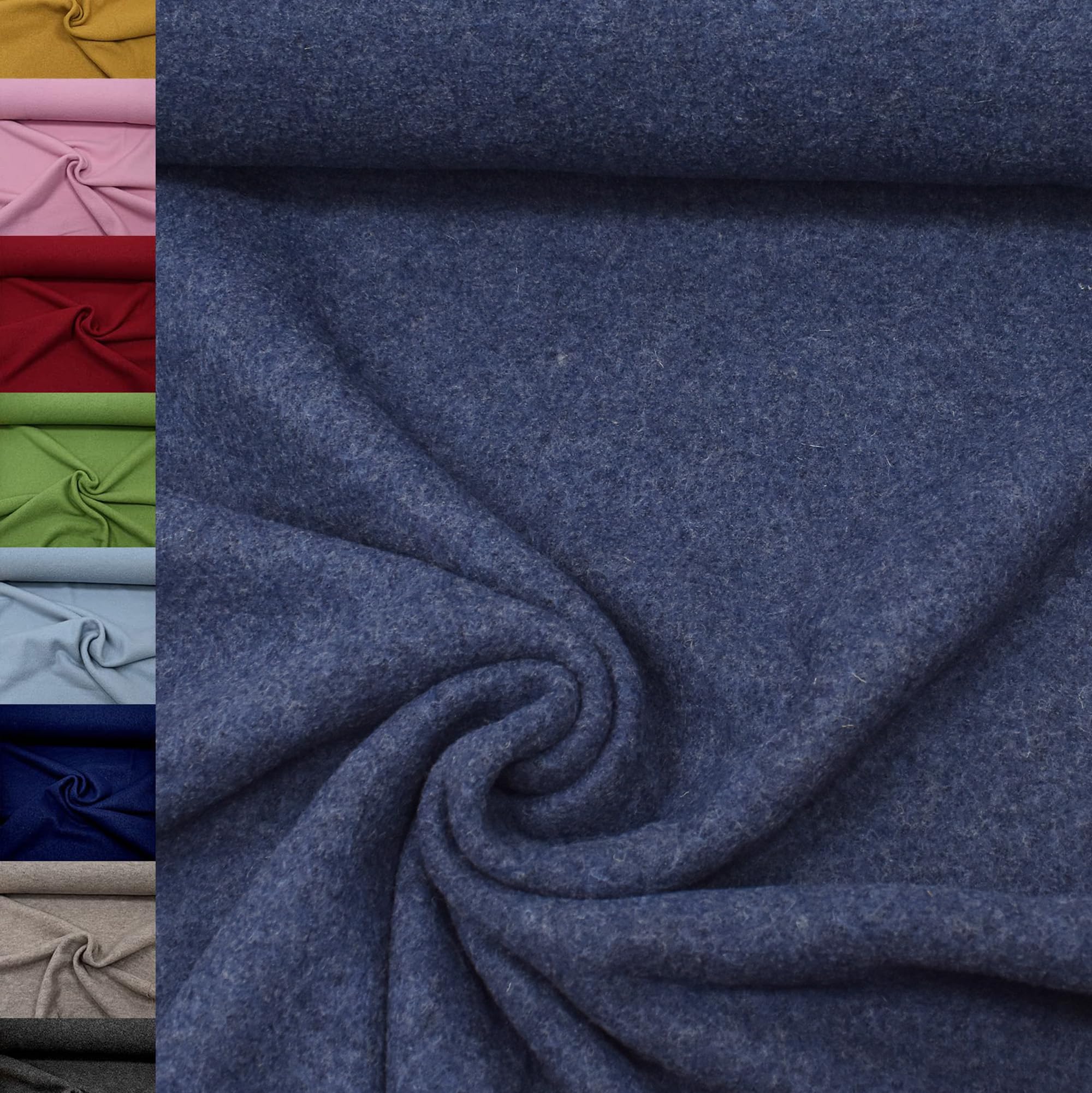 MAGAM-Stoffe Walkloden Wollstoff 100% reine Schurwolle Meterware 50cm (11. Grün)