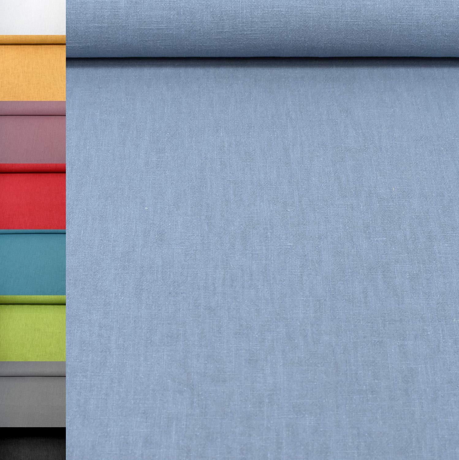 MAGAM-Stoffe Helena Bauernleinen 100% Leinen Stoff Uni Oeko-Tex Meterware 50cm (13. Schwarz)