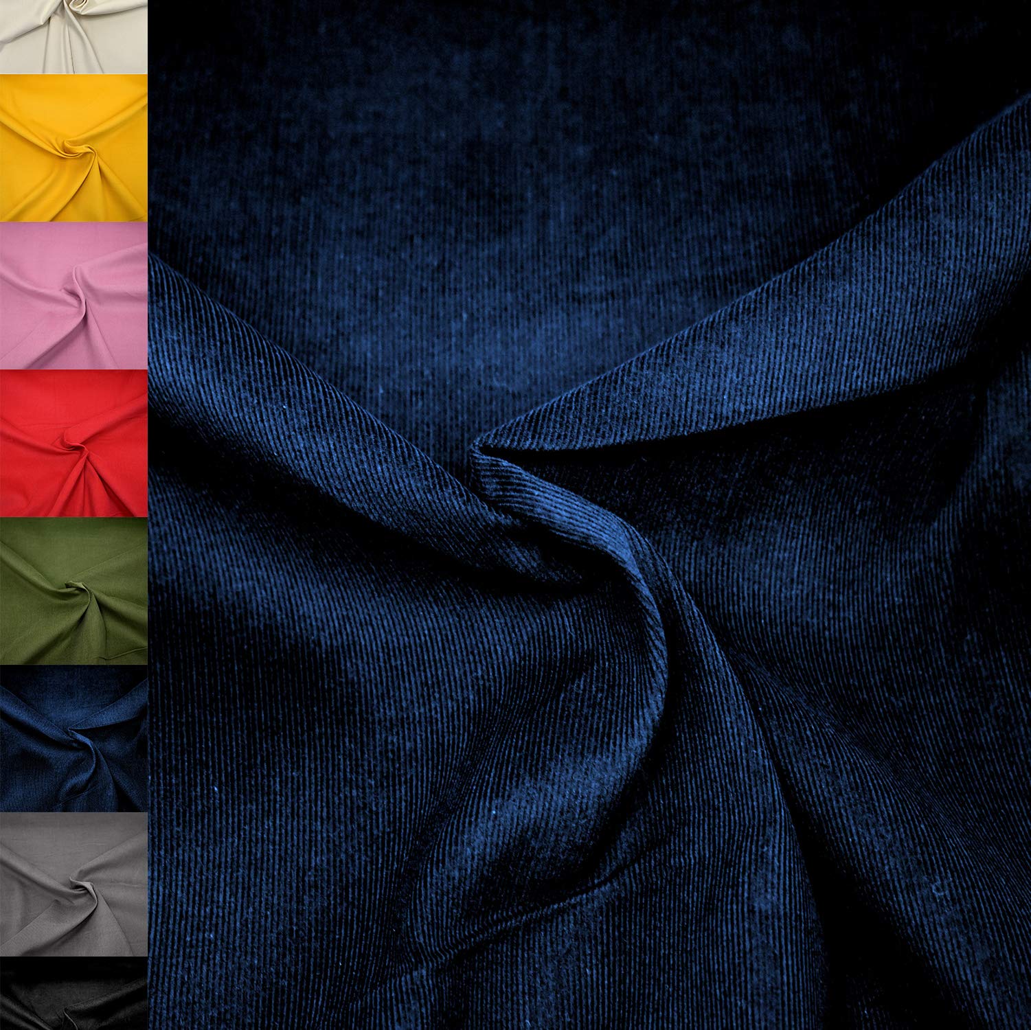 MAGAM-Stoffe Lasse Babycord Feincord Stoff uni 100% Baumwolle Meterware 50cm (07. Haselnuss-Grün)