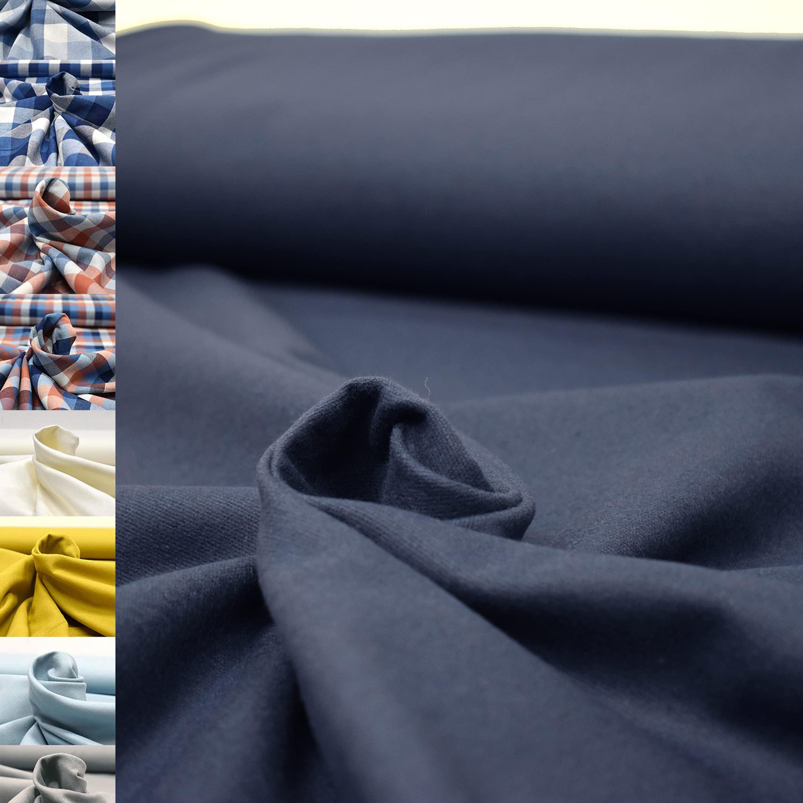 MAGAM-Stoffe Aberdeen Mode Stoff Denim Jeans Flanell Meterware 50cm (Dino weiß)