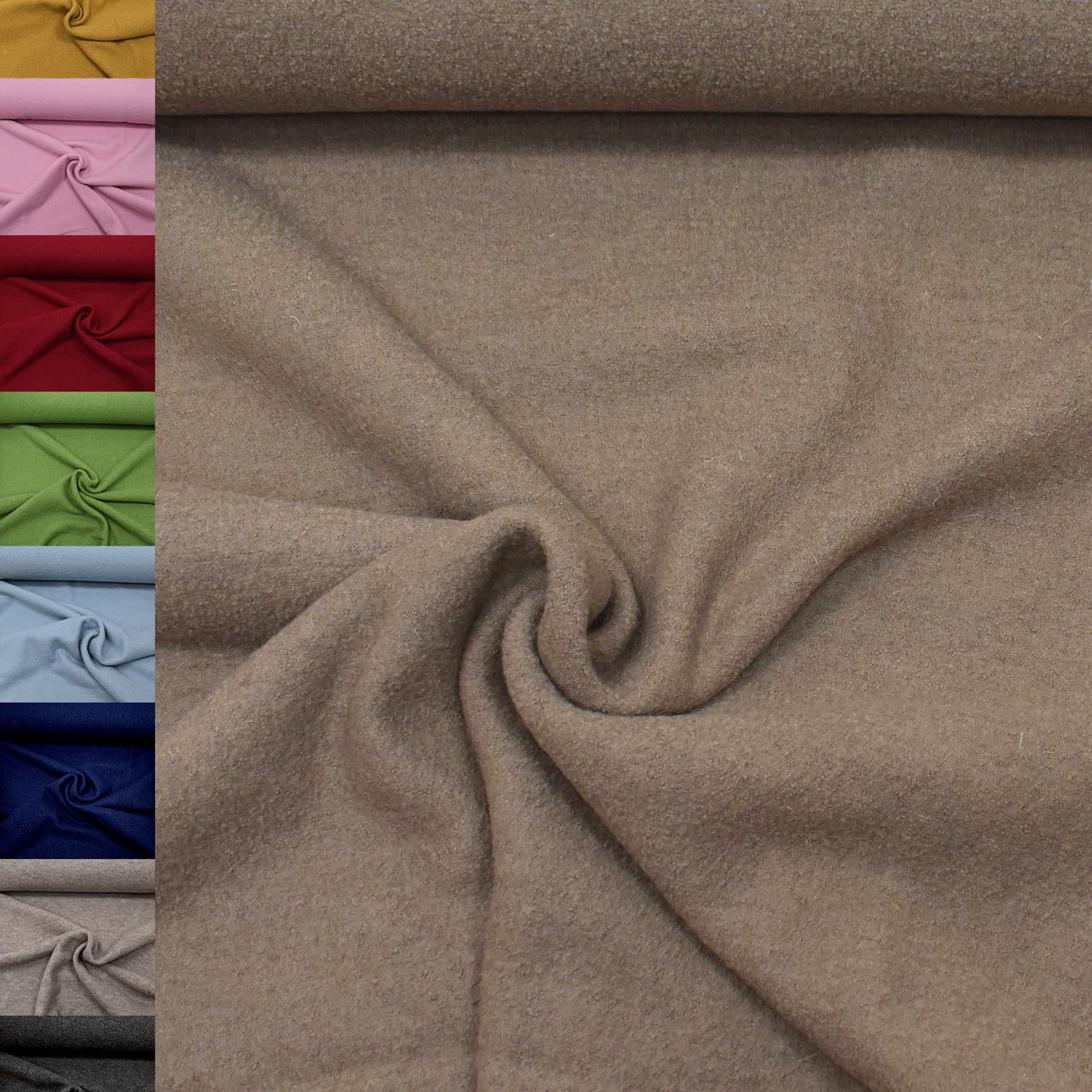 MAGAM-Stoffe Walkloden Wollstoff 100% reine Schurwolle Meterware 50cm (11. Grün)