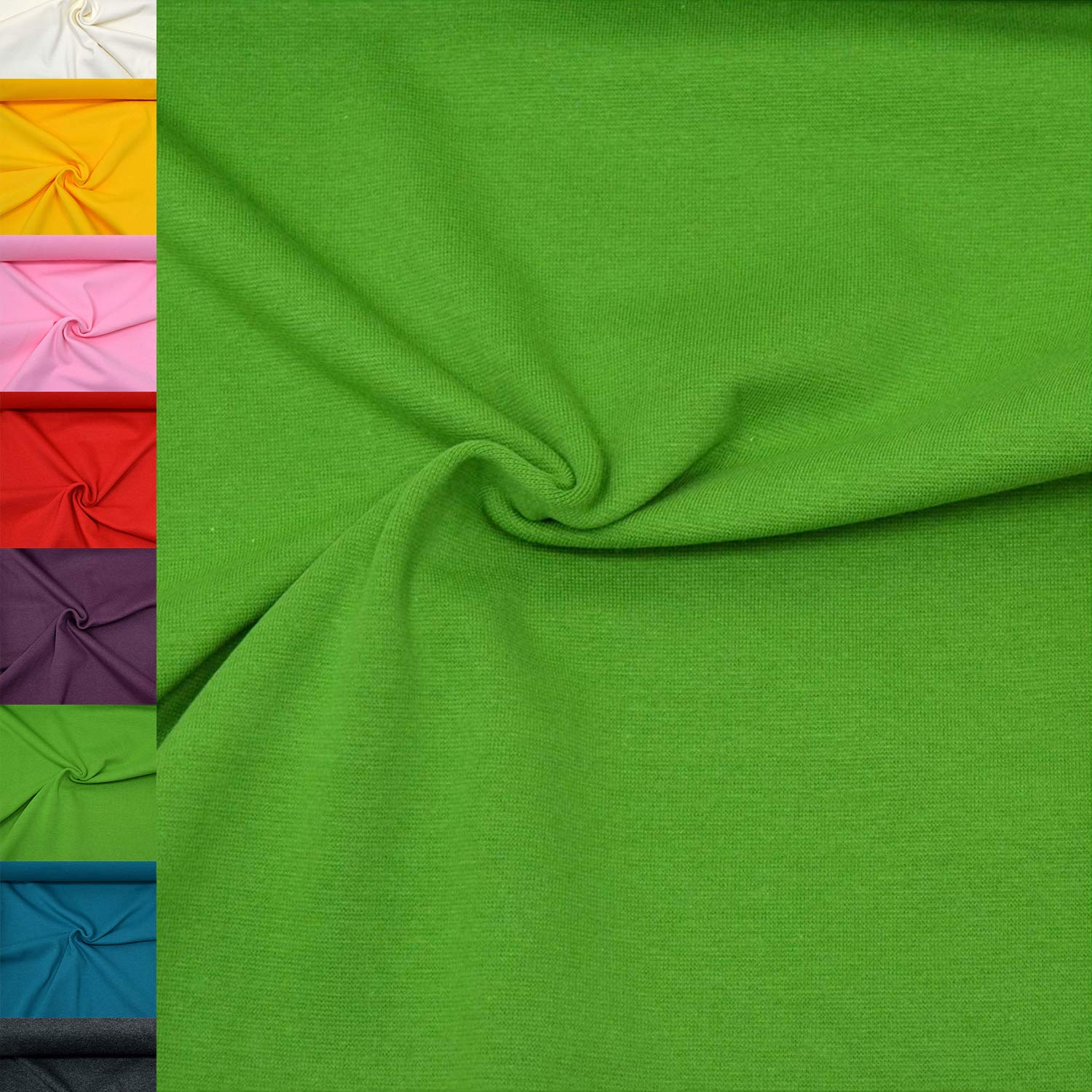 MAGAM-Stoffe Emma Bündchenstoff Feinstrick uni Oeko-Tex Meterware 50cm (01. Weiß)